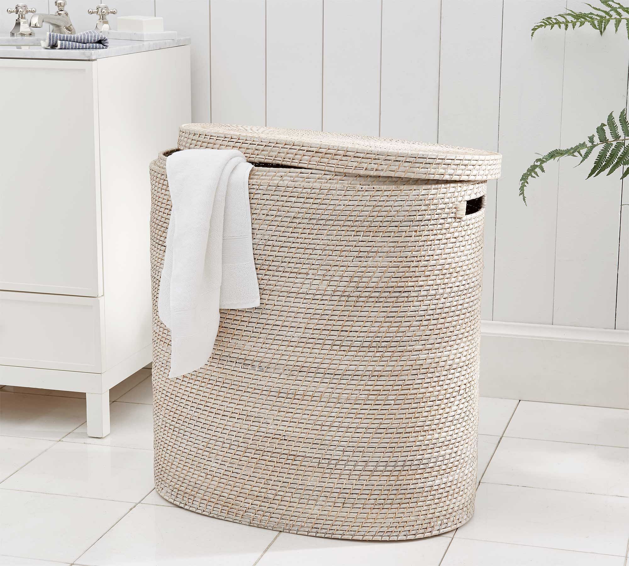 Tava Handwoven Rattan Divided Hamper thumbnail 3