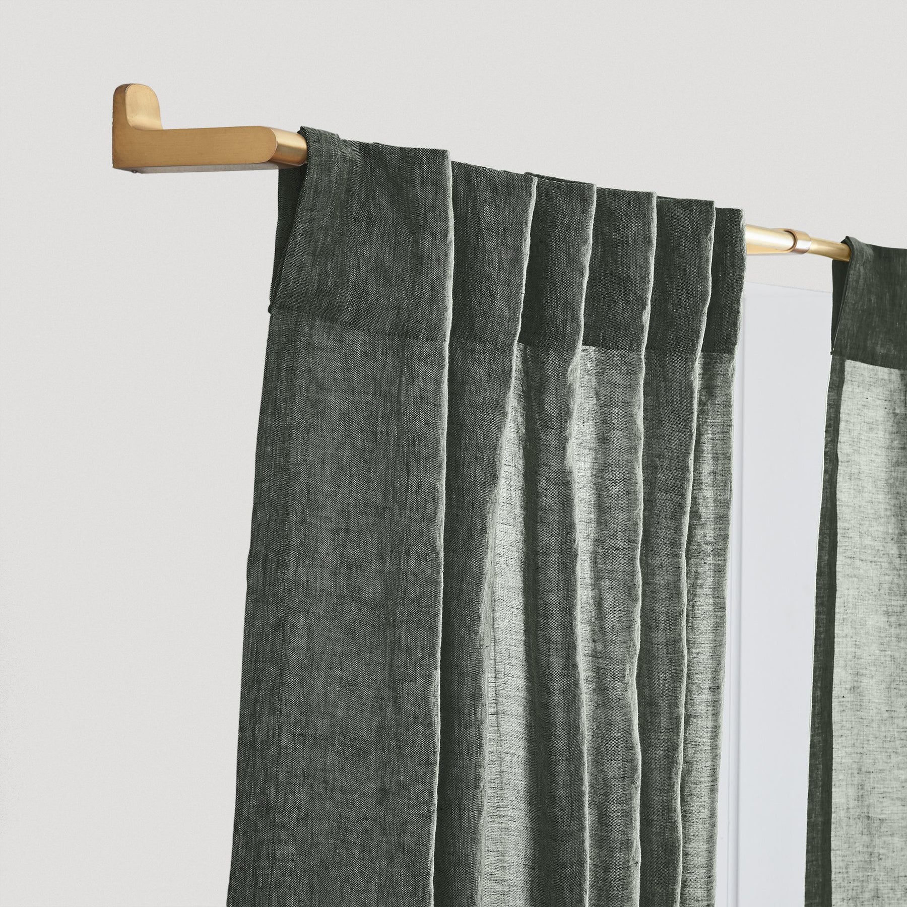 European Flax Linen Melange Curtain-84" thumbnail 2