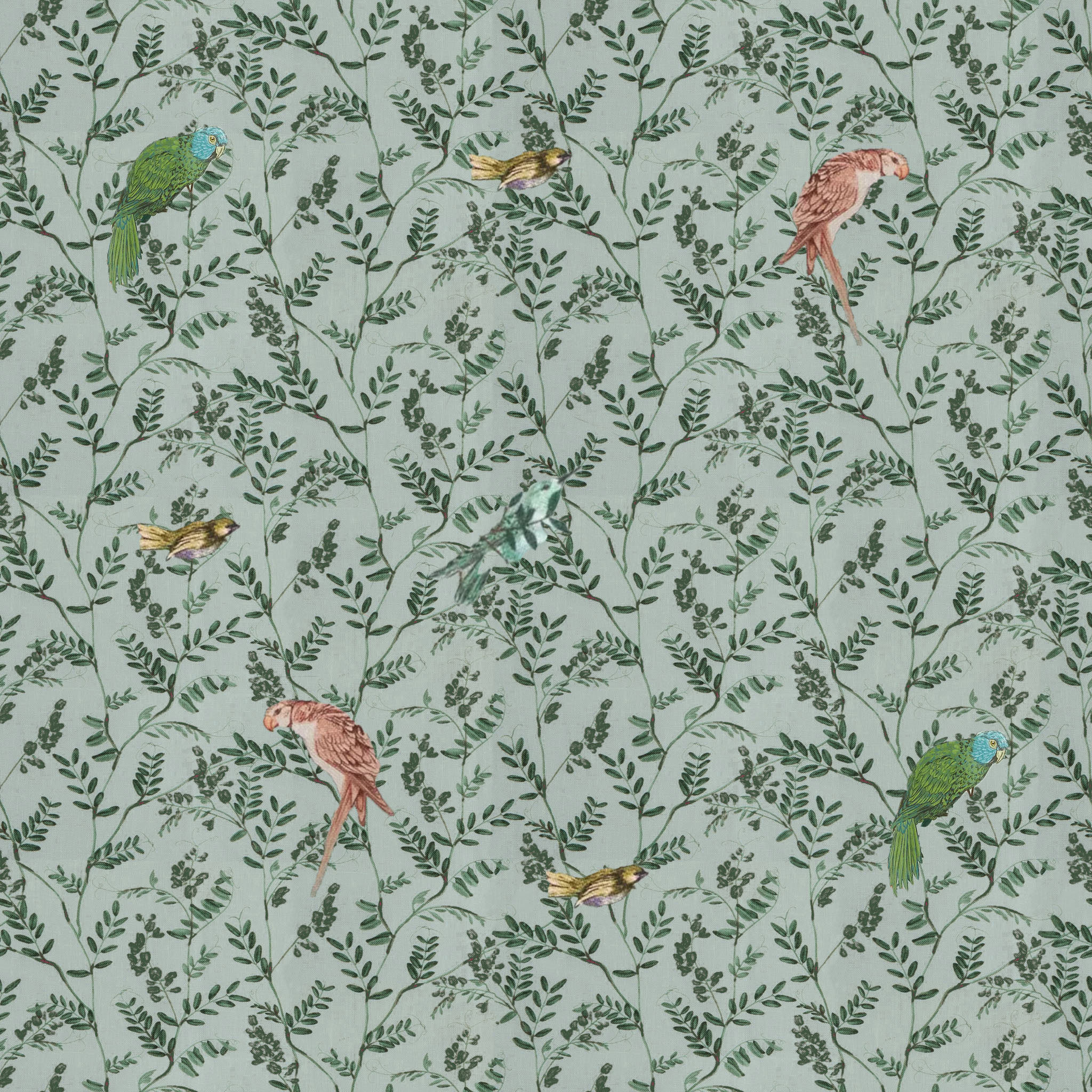 Priyanka Organic Cotton Printed Bird Cafe Curtains thumbnail 2