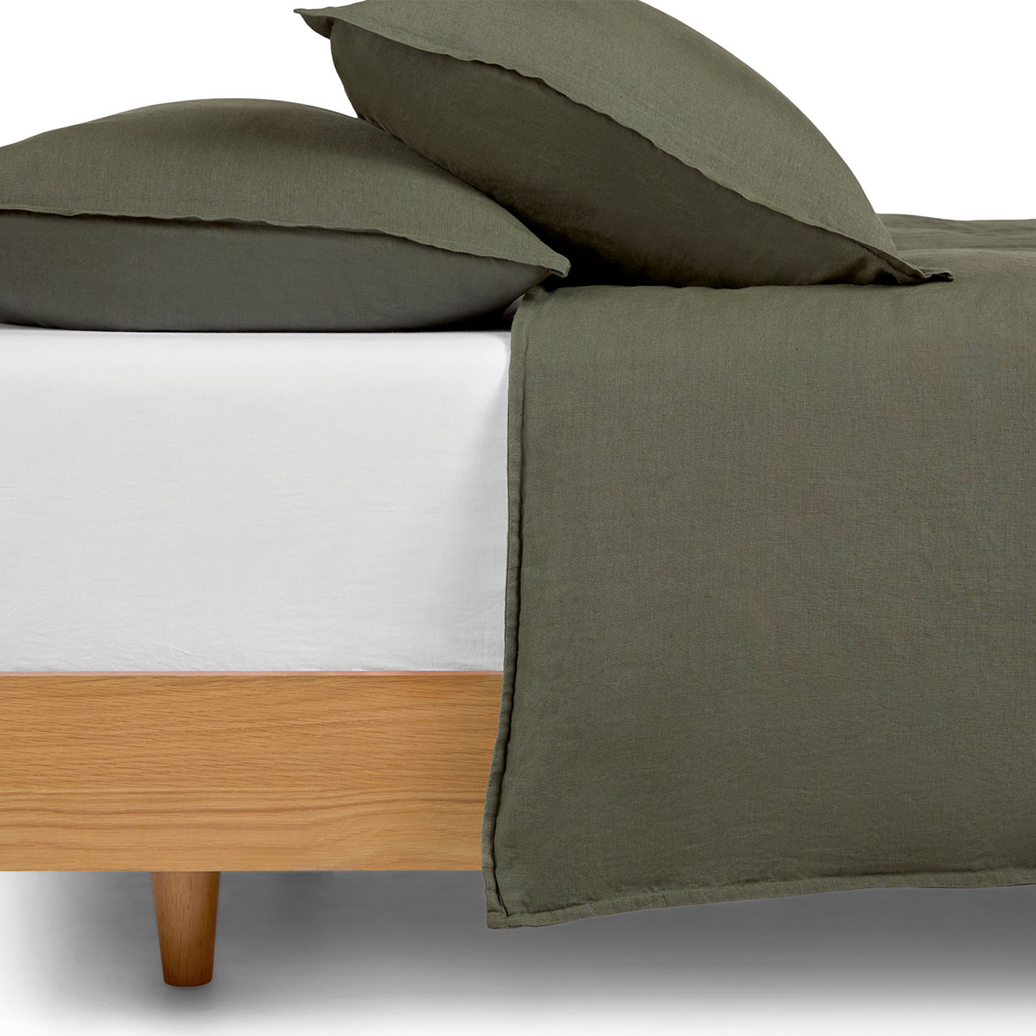 Alto Linen Green Duvet Cover-King thumbnail 3