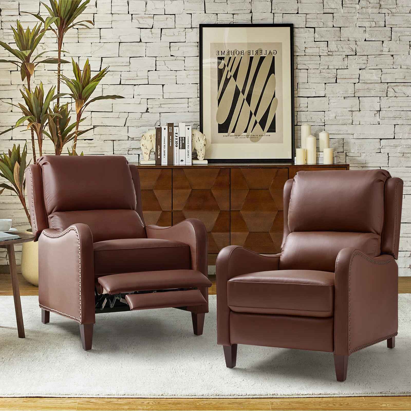 Beecher Genuine Leather Club Recliner-Set of 2 thumbnail 2