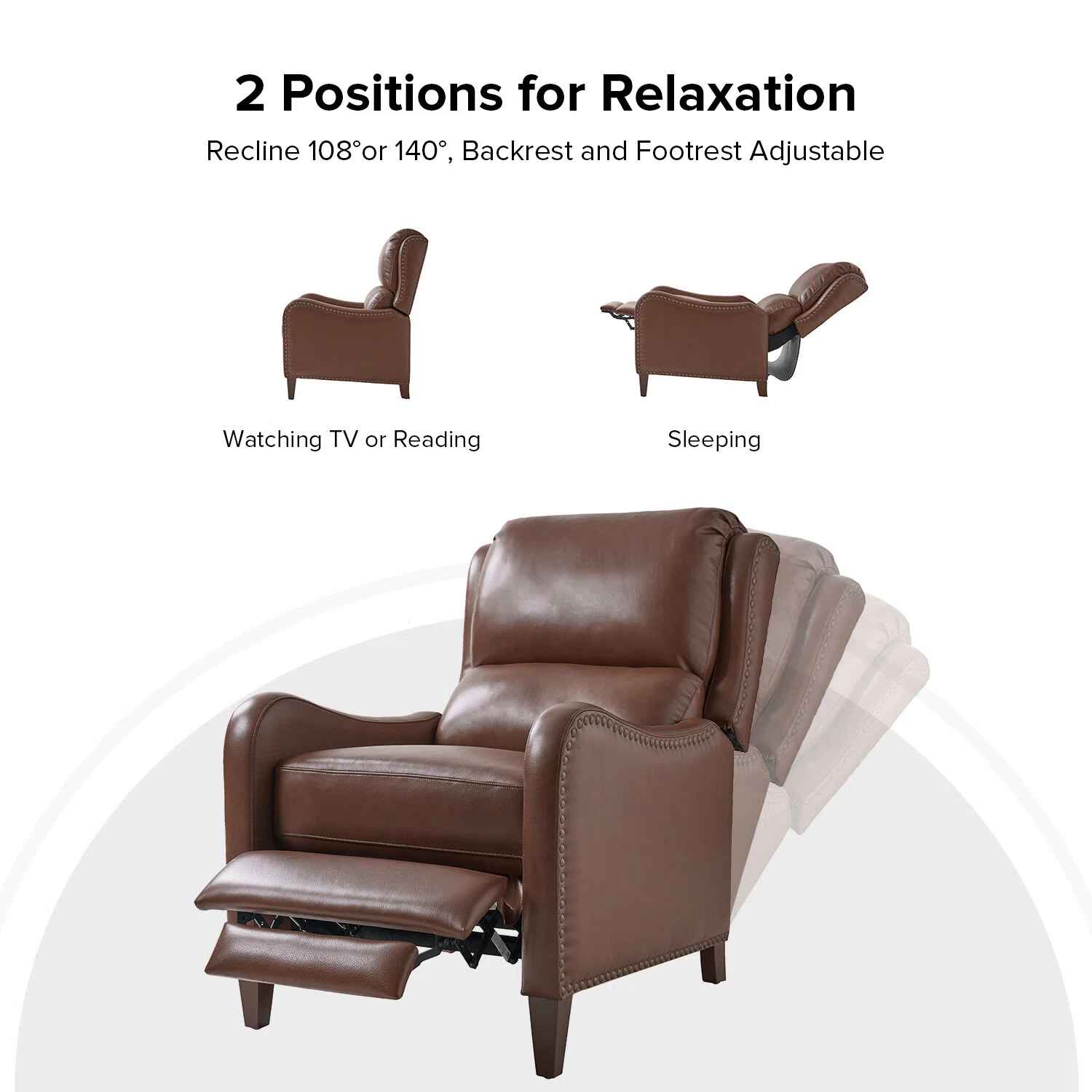 Beecher Genuine Leather Club Recliner-Set of 2 thumbnail 3