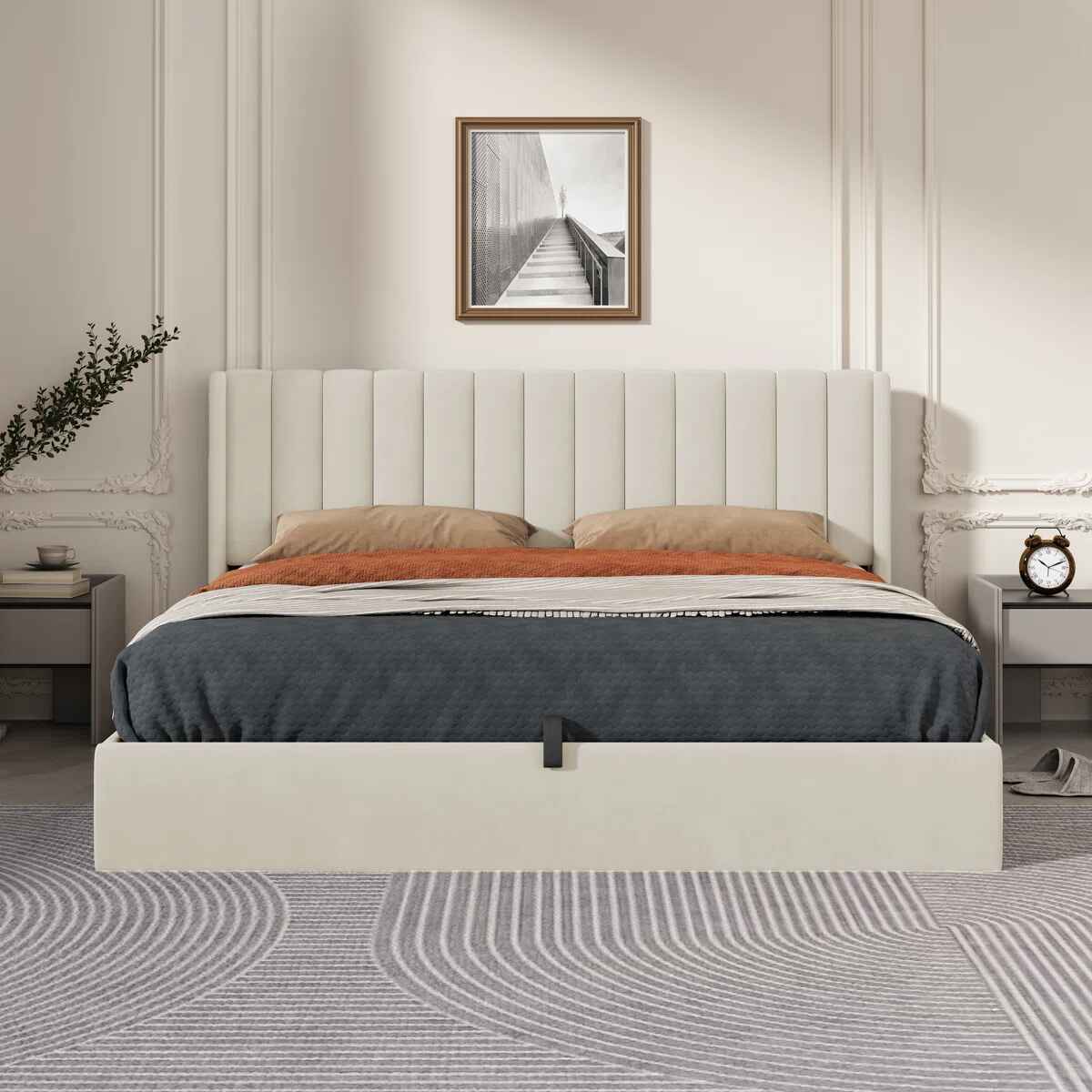 Daizia Lift Up Storage Platform Bed King thumbnail 2
