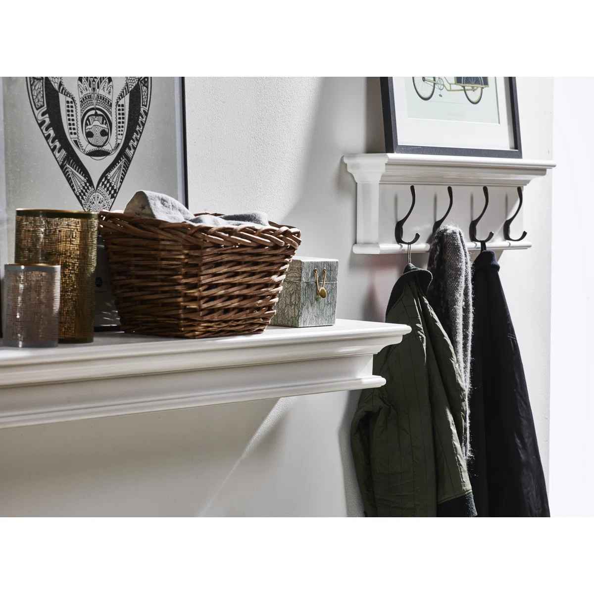 Halifax 4 Hook Wall Mounted Coat Rack thumbnail 3