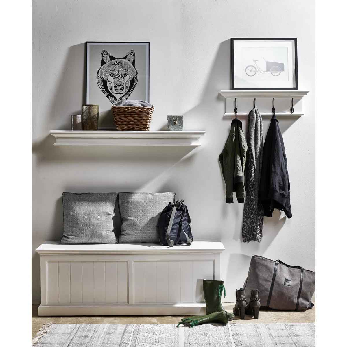 Halifax 4 Hook Wall Mounted Coat Rack thumbnail 4