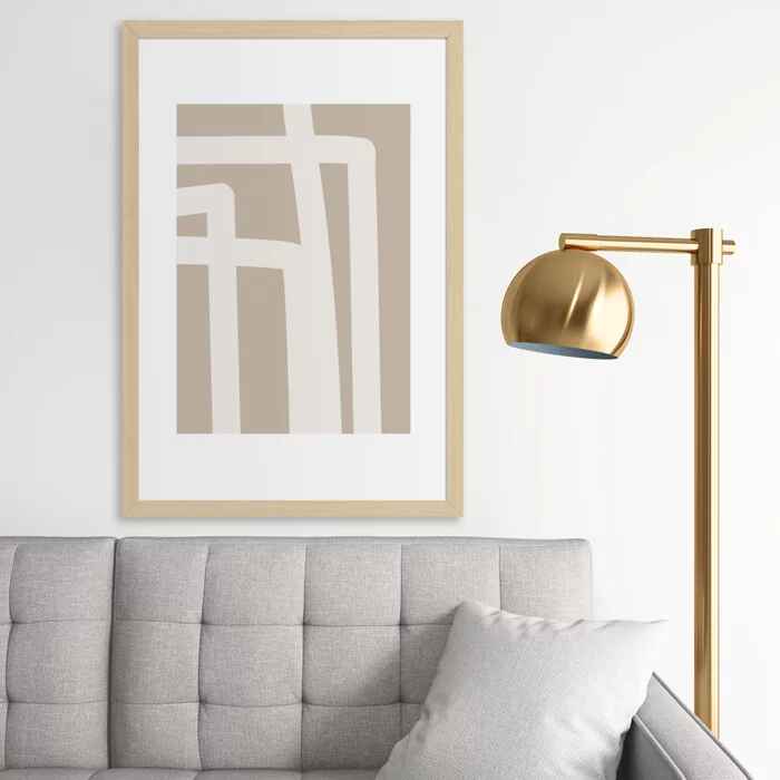 Neutral Abstract 5B Art Print with Frame-24"x36" thumbnail 2