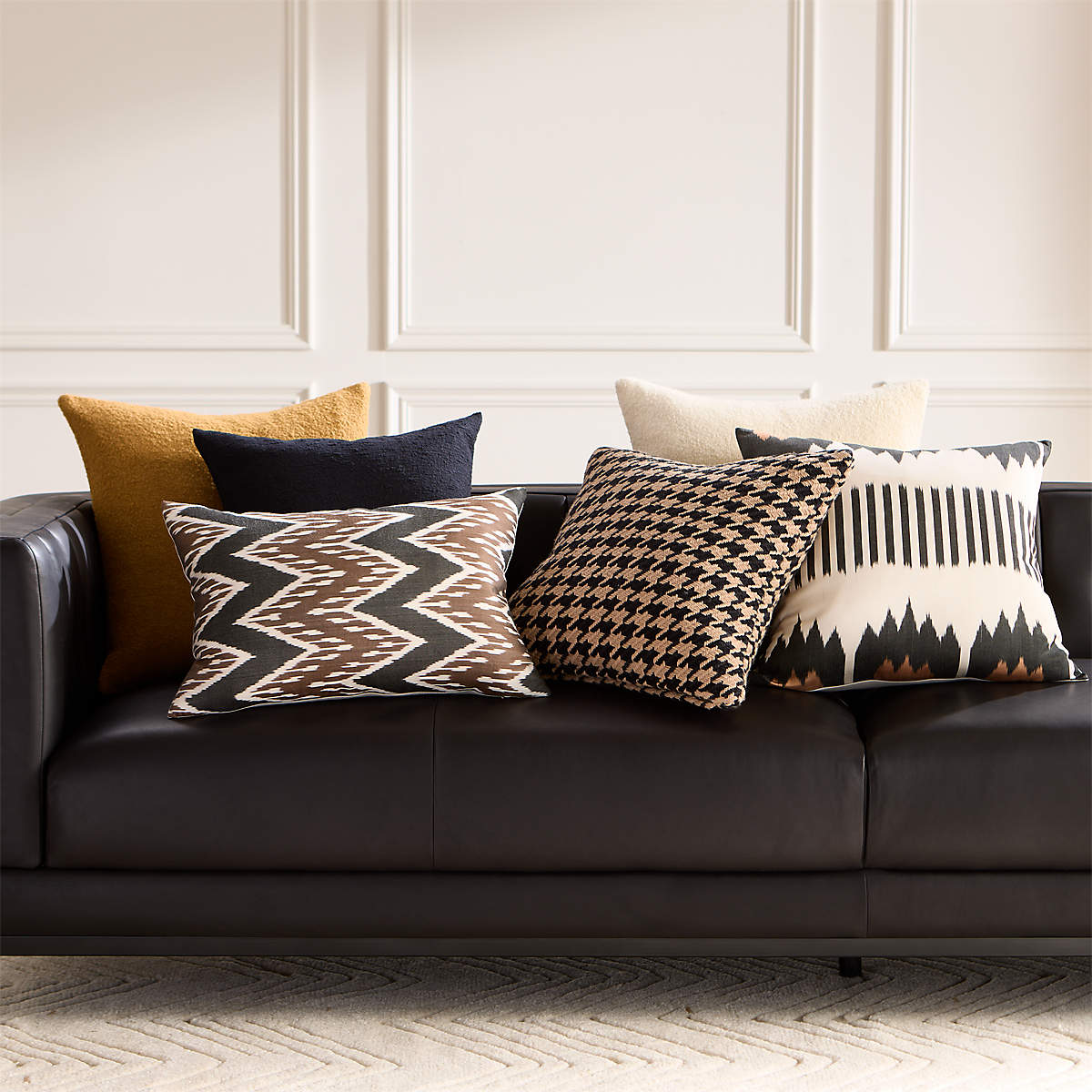 Drew Black and Cream Throw Pillow thumbnail 2