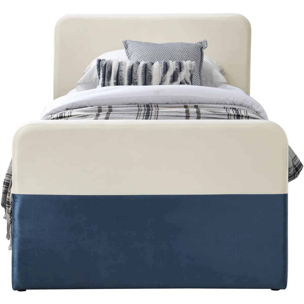 Yeudiel Velvet Upholstered Trundle Bed-Twin thumbnail 4