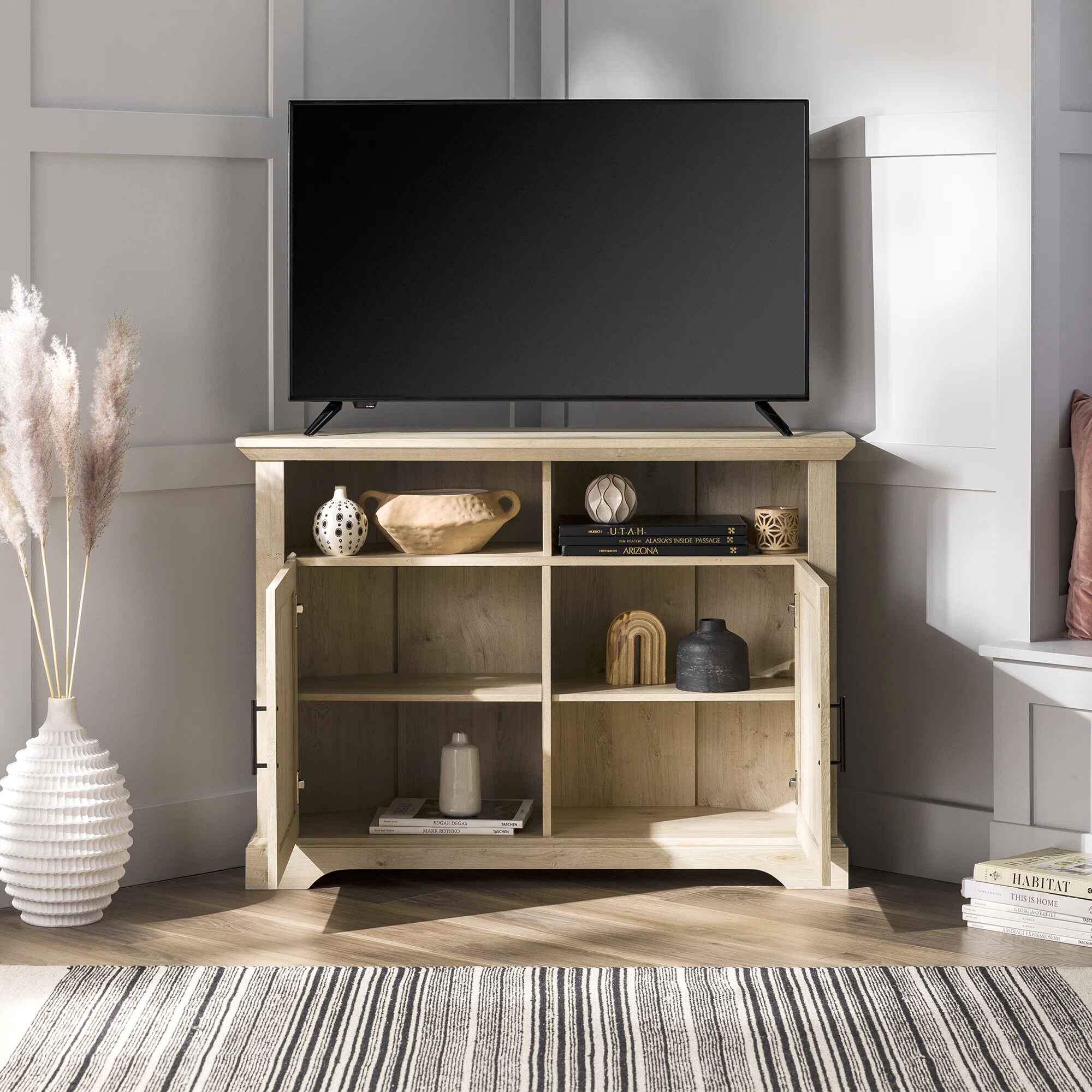 Rahzel 2-Door Corner TV Stand thumbnail 4