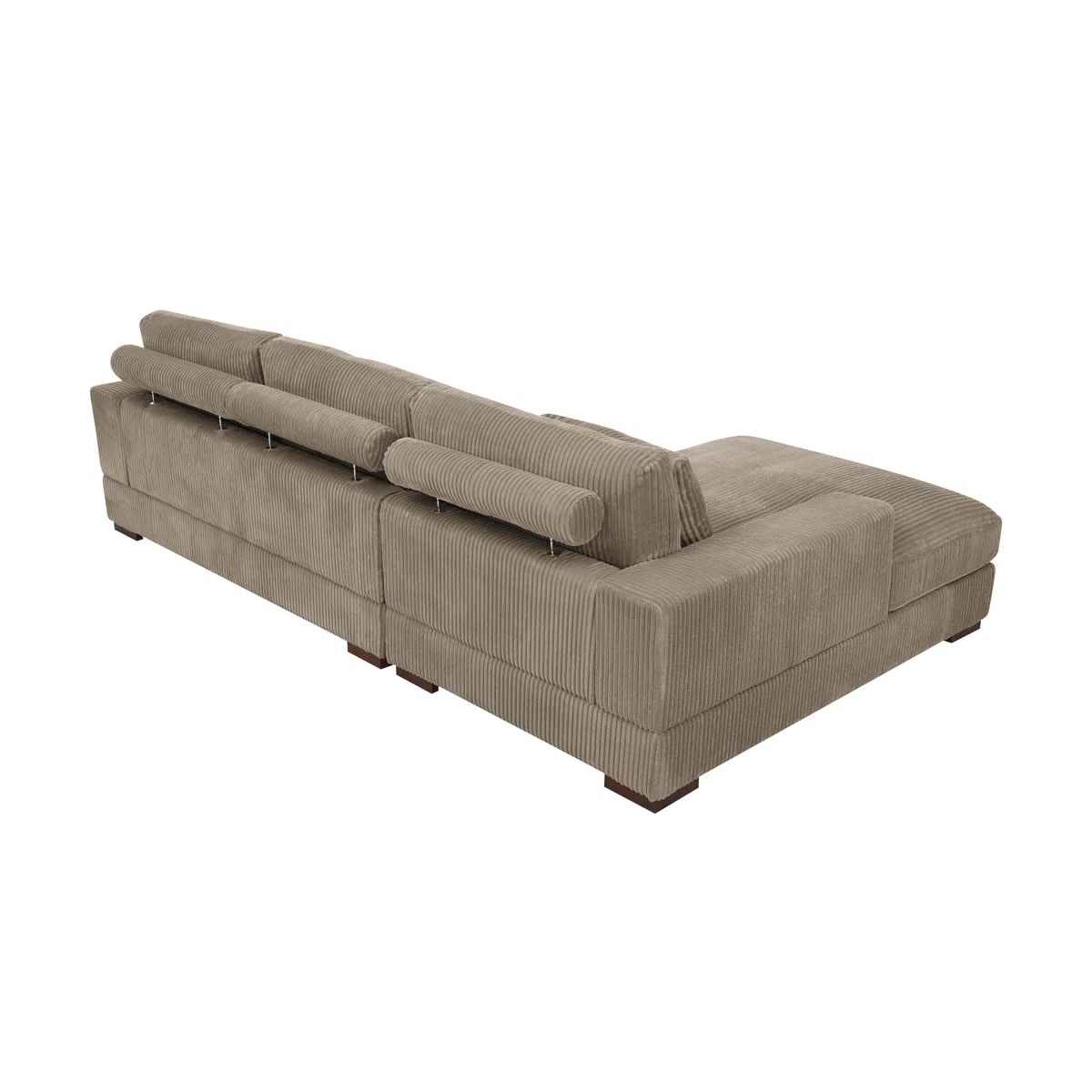 Modern Corduroy Sectional Sofa With Chaise thumbnail 5