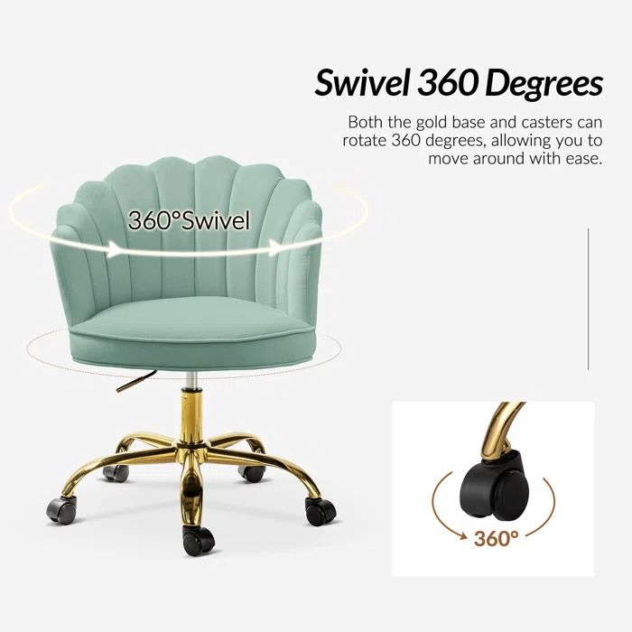 Belanda Modern Velvet Task Chair thumbnail 2