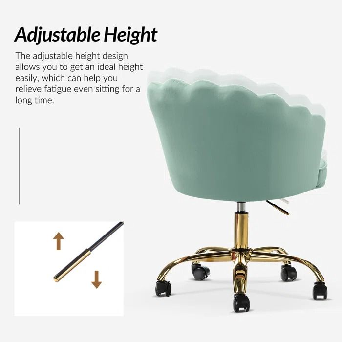 Belanda Modern Velvet Task Chair thumbnail 4