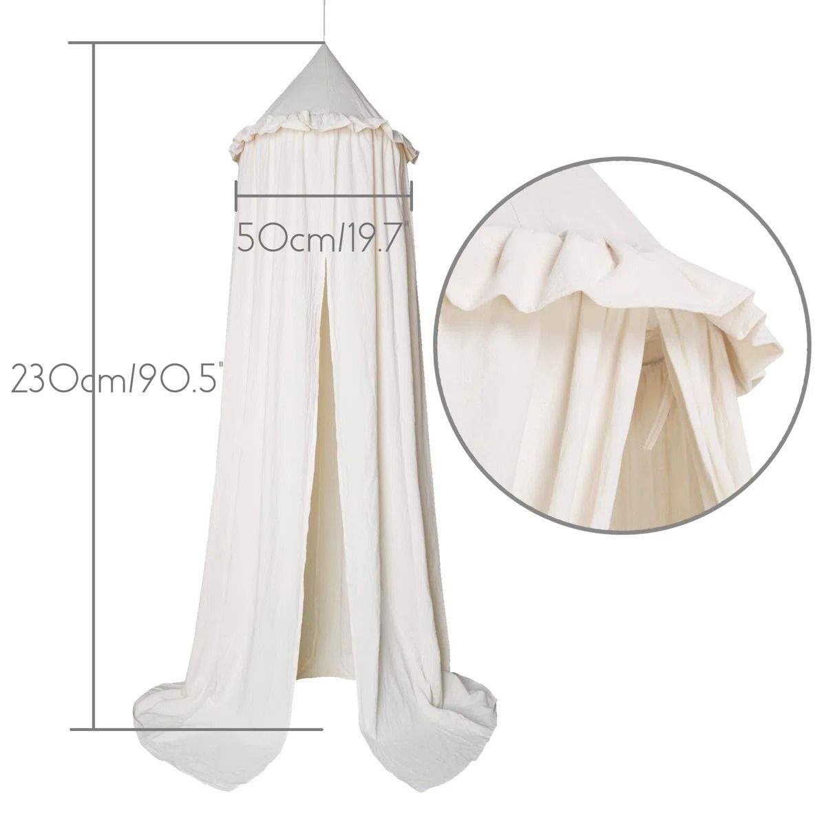 Kids Bed Canopy With Frills Cotton Hanging Tent thumbnail 3