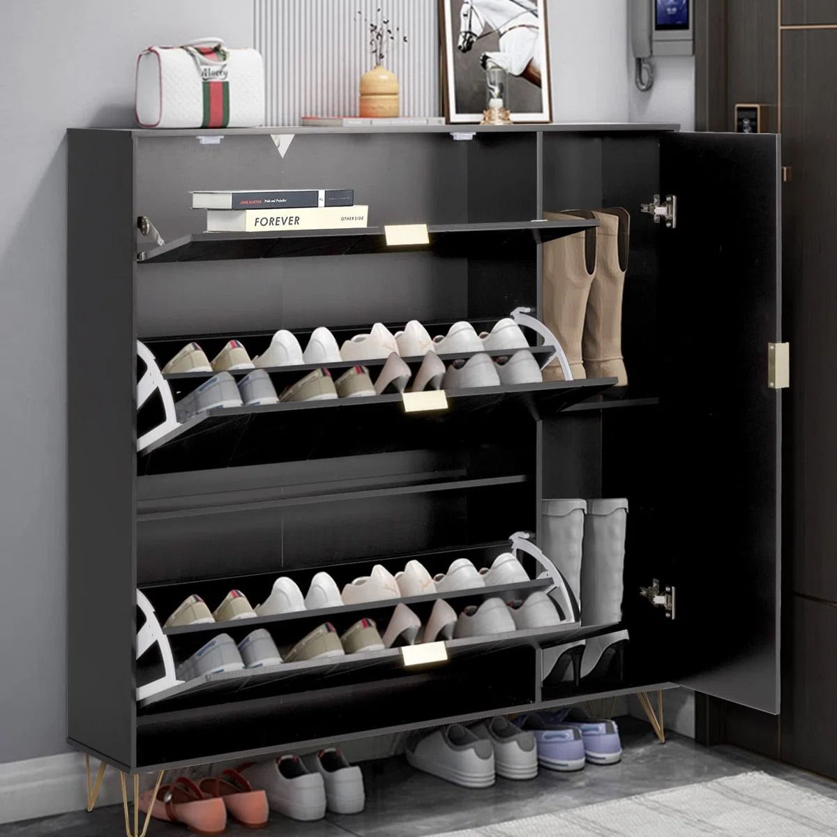 Marable 16 Pair Shoe Storage Cabinet thumbnail 3