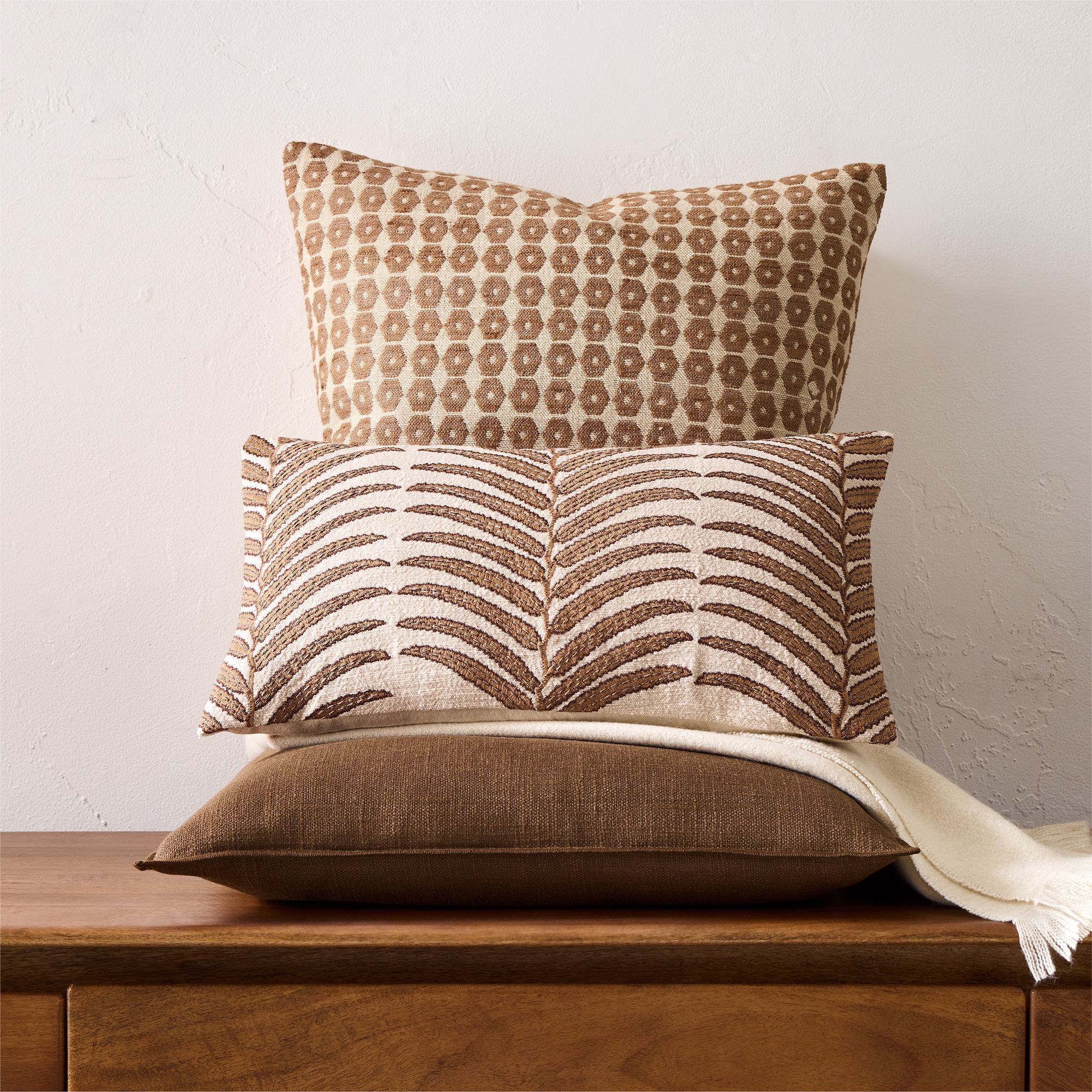Woven Palm Pillow Cover 12x21 thumbnail 3