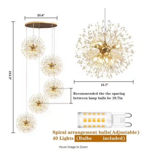 Calzada Decor 40 Light Firework Chandelier thumbnail 3