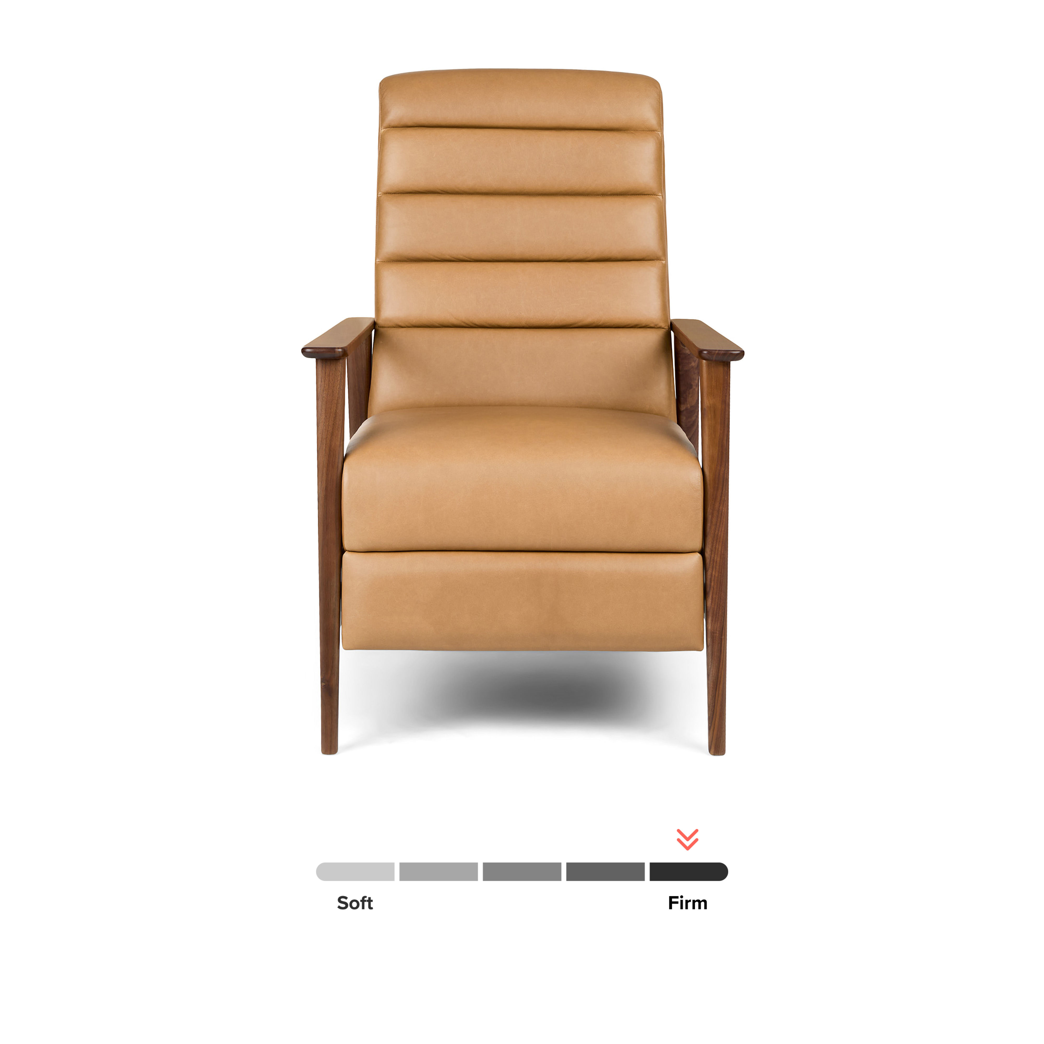 Ellow Leather Reclining Lounge Chair Charme Tan thumbnail 3