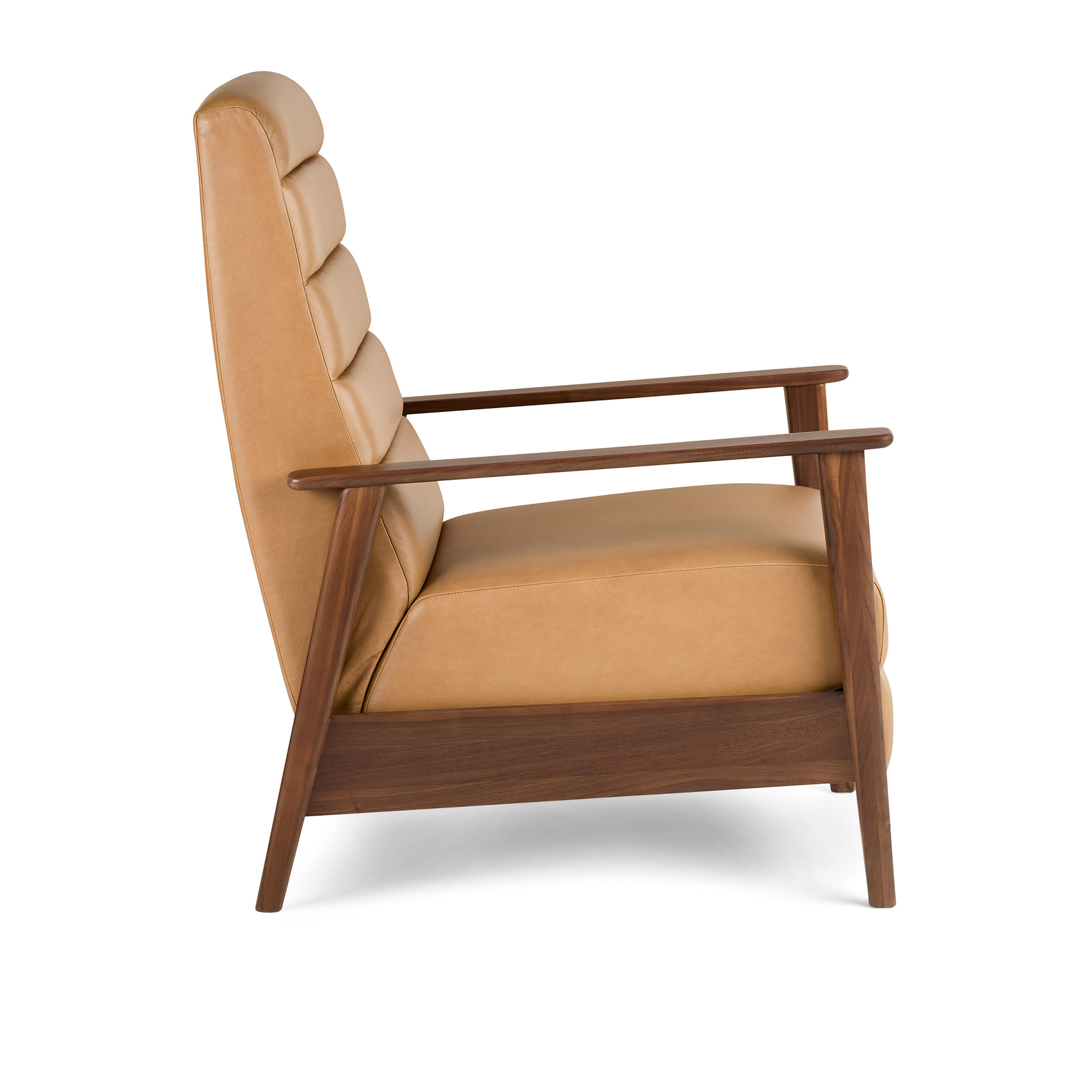 Ellow Leather Reclining Lounge Chair Charme Tan thumbnail 4