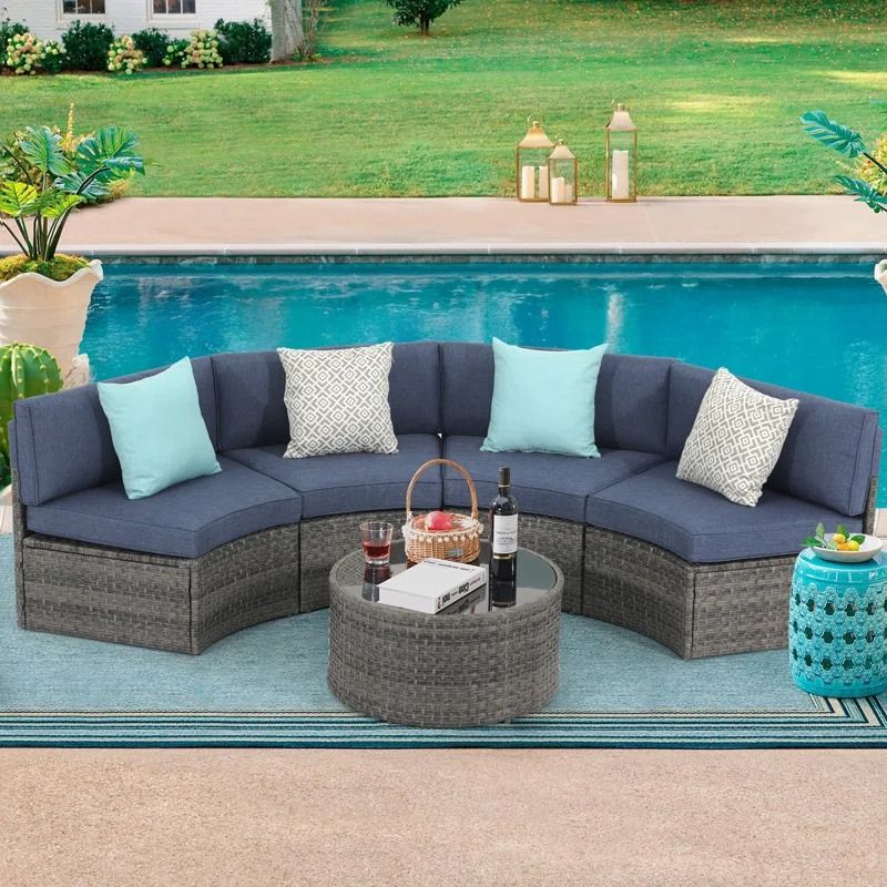 Rasmus 4 Person Modular Patio Conversation Set Table thumbnail 3