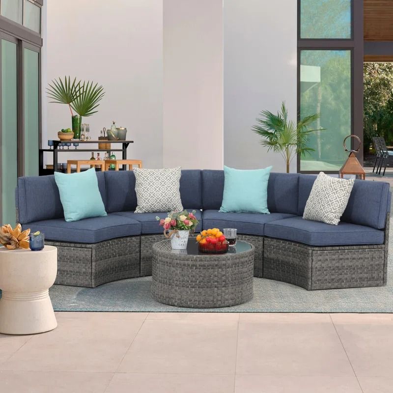 Rasmus 4 Person Modular Patio Conversation Set Table thumbnail 4