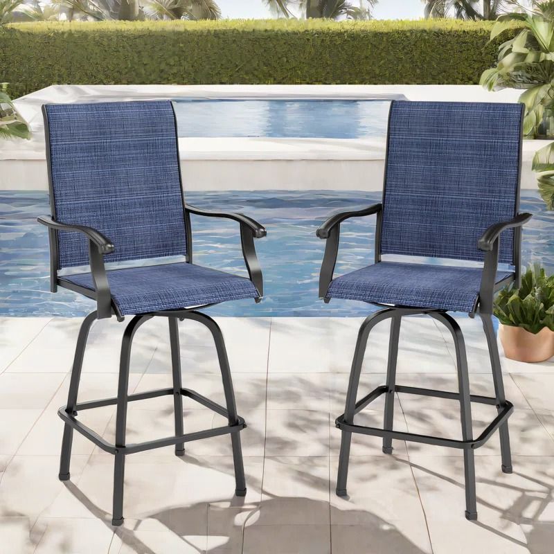 Alyne Metal Outdoor Bar Stool thumbnail 2