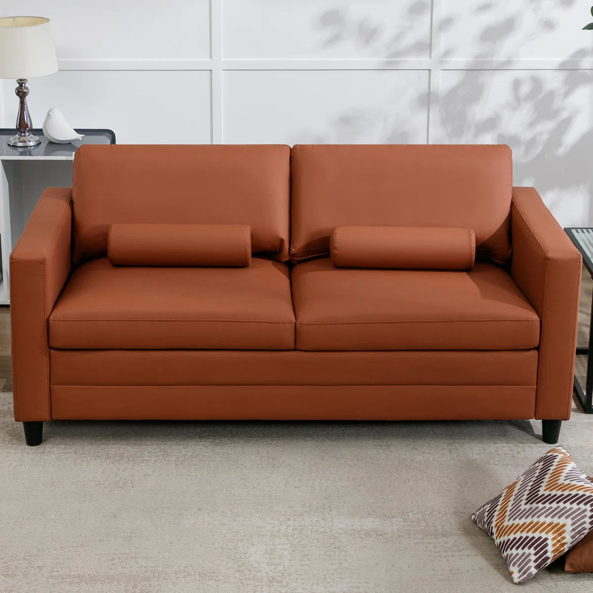 Fowzia Faux Leather Sleeper Sofa thumbnail 2