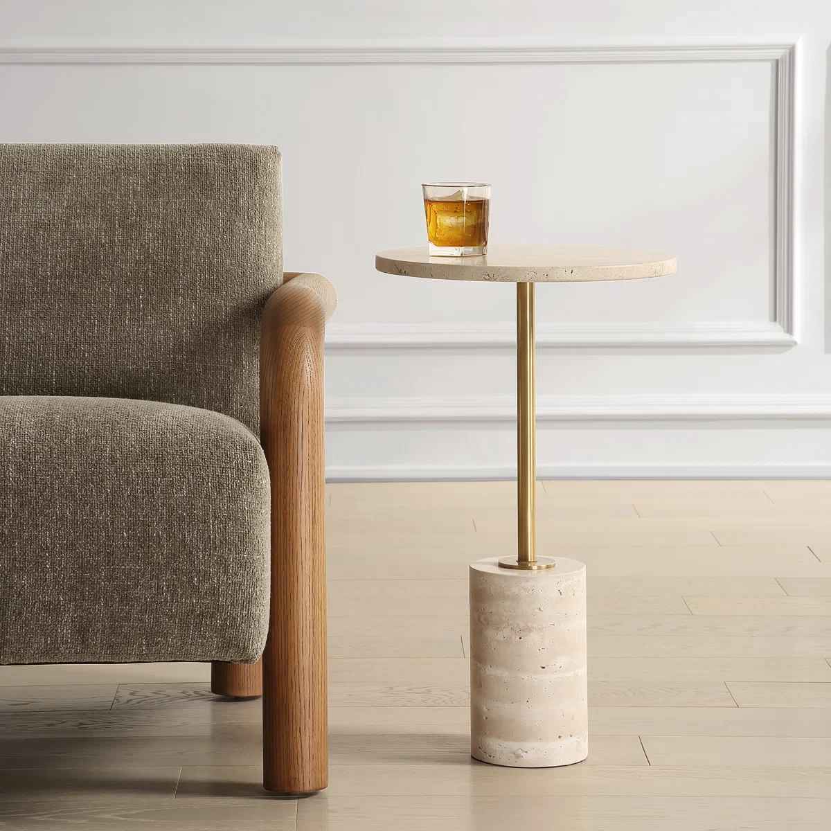 Uttermost Malya Travertine Accent Table thumbnail 2