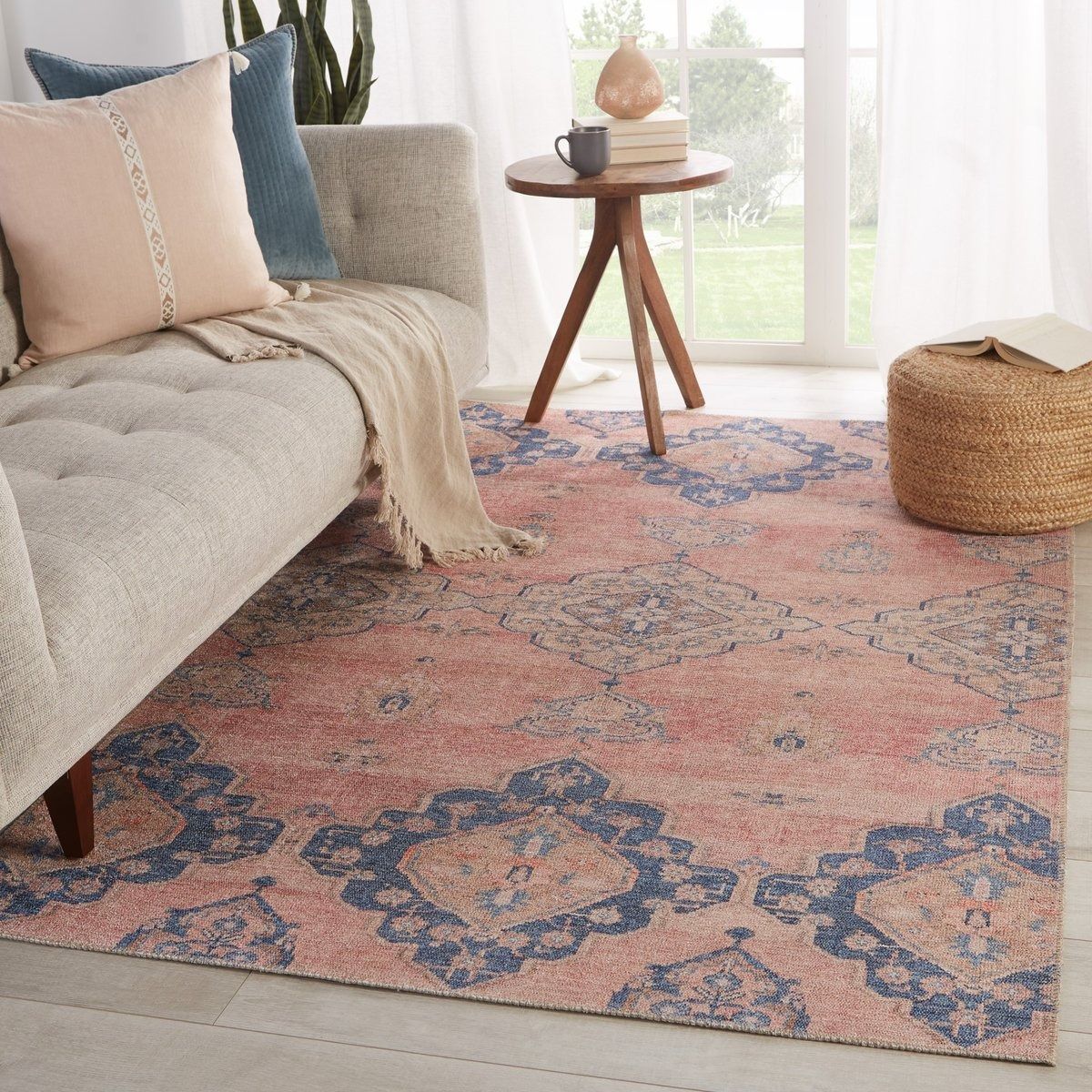 Kairos Adalee PinkBlue Printed Area Rug 7'6x9'6 thumbnail 2