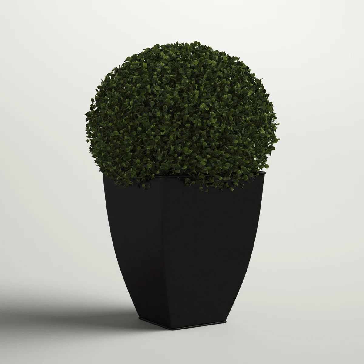 Faux Boxwood Plant in Metal Planter
