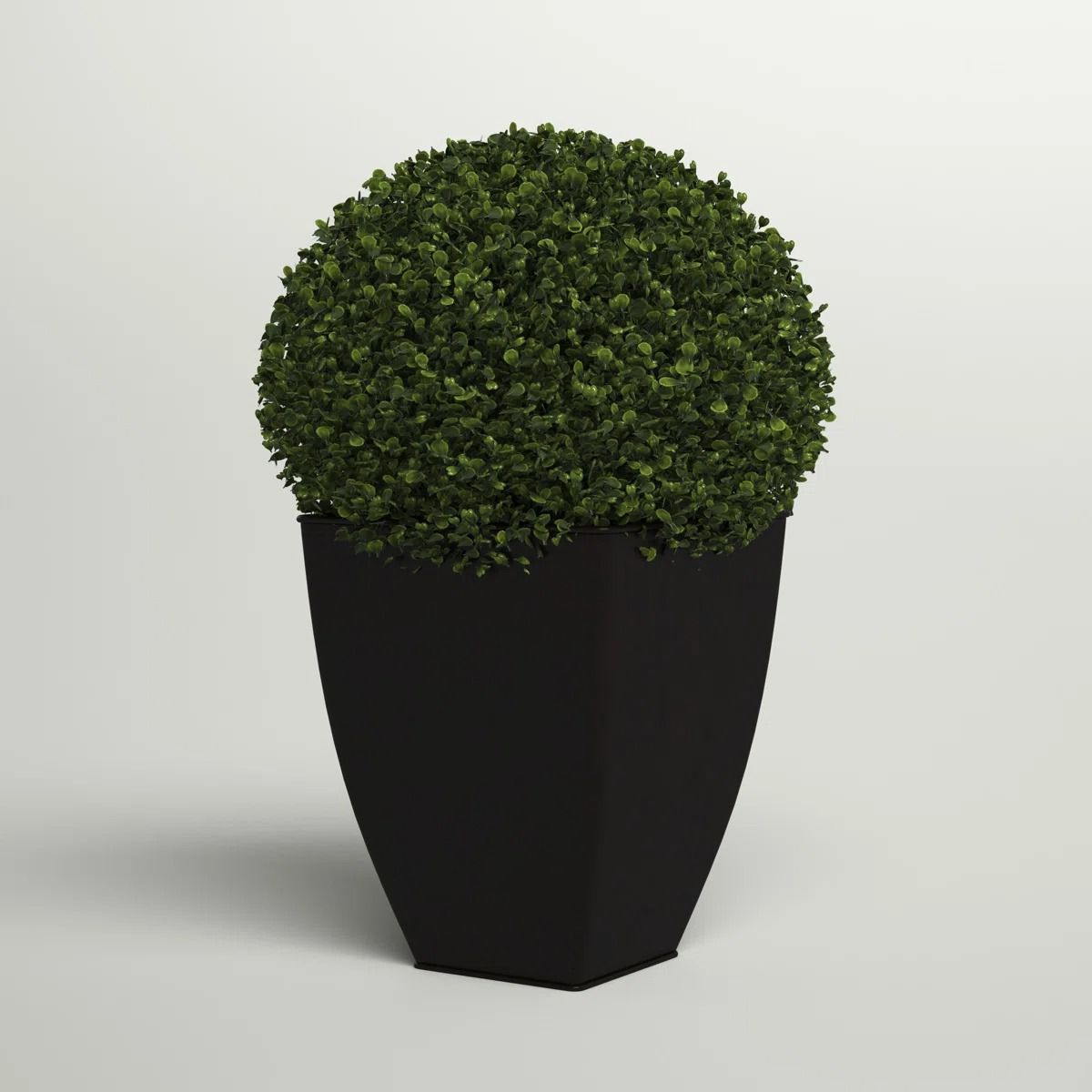 Faux Boxwood Plant in Metal Planter thumbnail 2