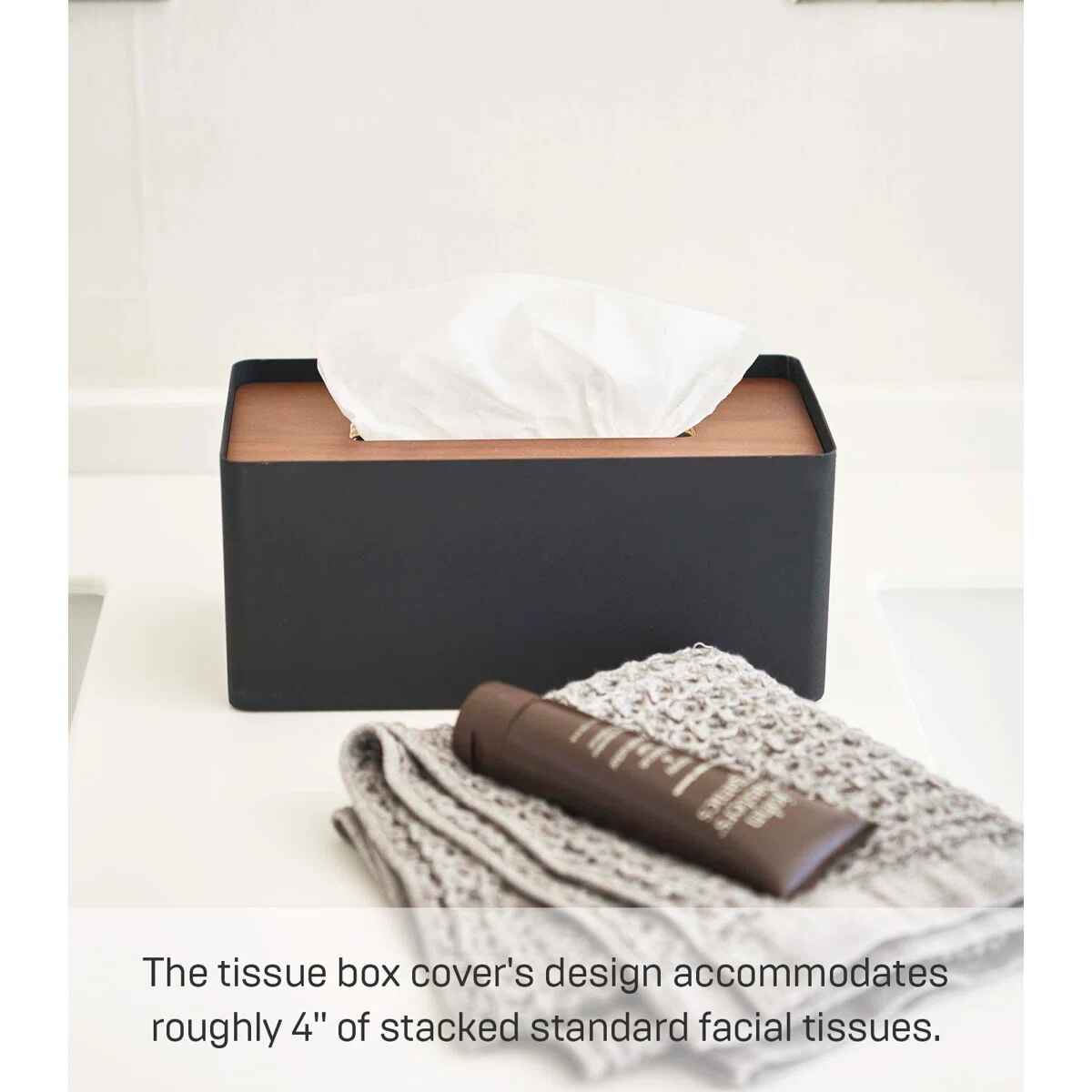 Yamazaki Home Rin Rectangular Reusable Tissue Box Cover thumbnail 2