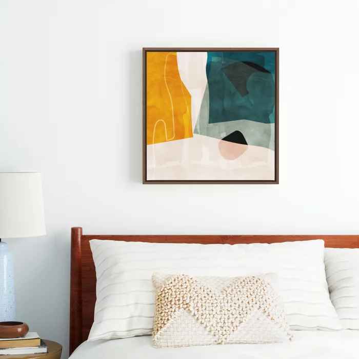 Mid Century Shapes Abstract Painting 3 Framed-20"x20" thumbnail 2