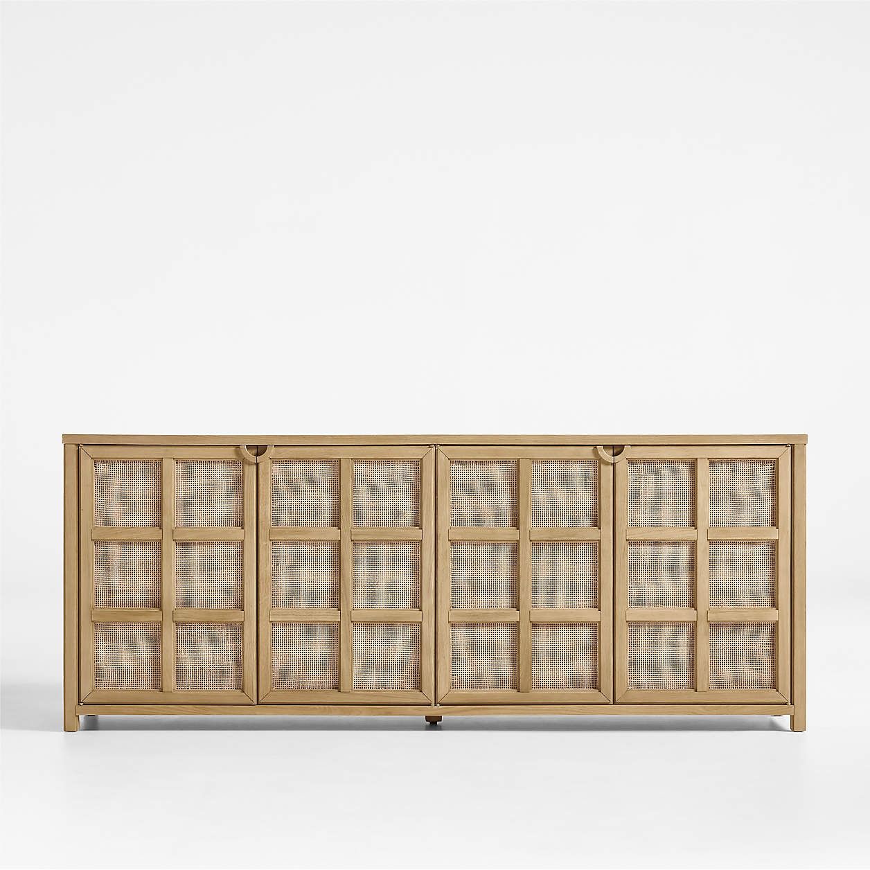 Campagna Rattan and Natural Oak Wood Storage Media Console thumbnail 2