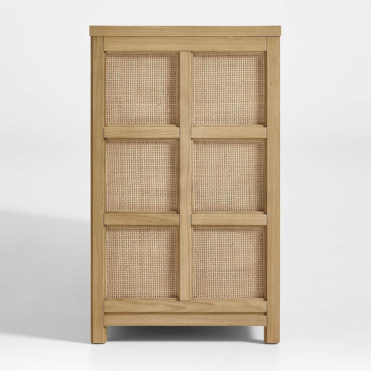 Campagna Rattan and Natural Oak Wood Storage Media Console thumbnail 3