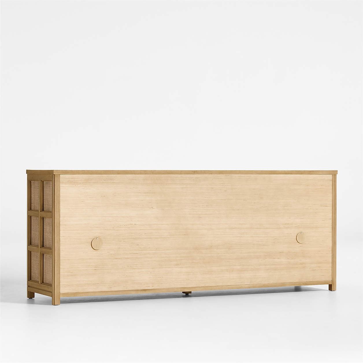 Campagna Rattan and Natural Oak Wood Storage Media Console thumbnail 4