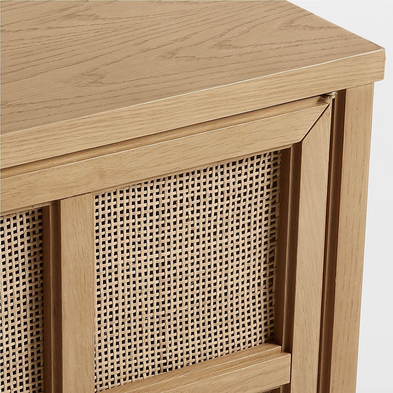 Campagna Rattan and Natural Oak Wood Storage Media Console thumbnail 7