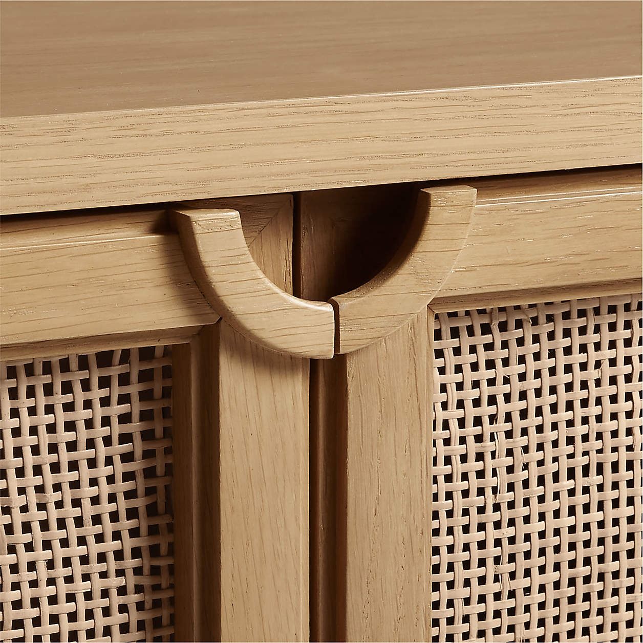 Campagna Rattan and Natural Oak Wood Storage Media Console thumbnail 8