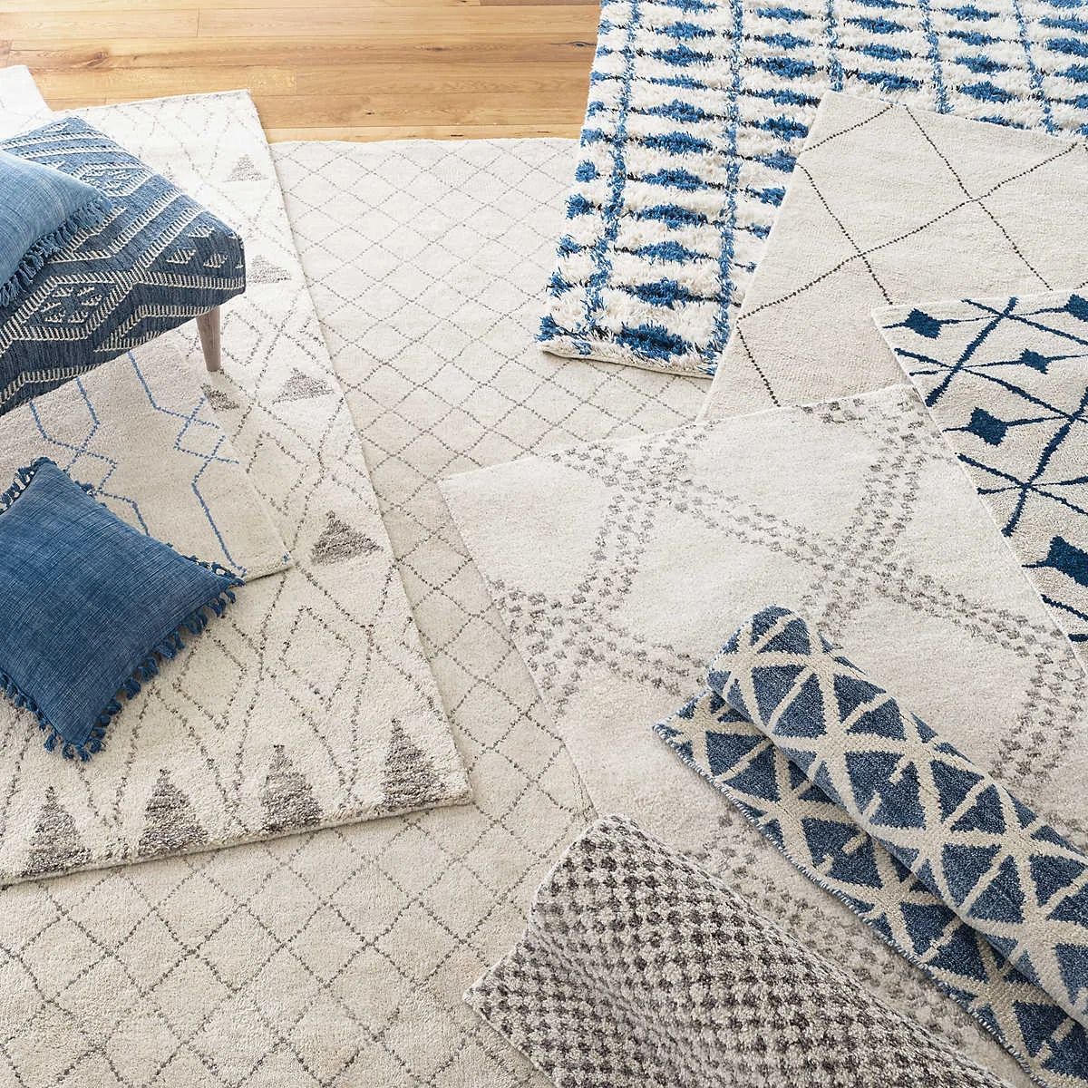 Noma Indigo Handwoven Wool Rug 7'6x9'6 thumbnail 2