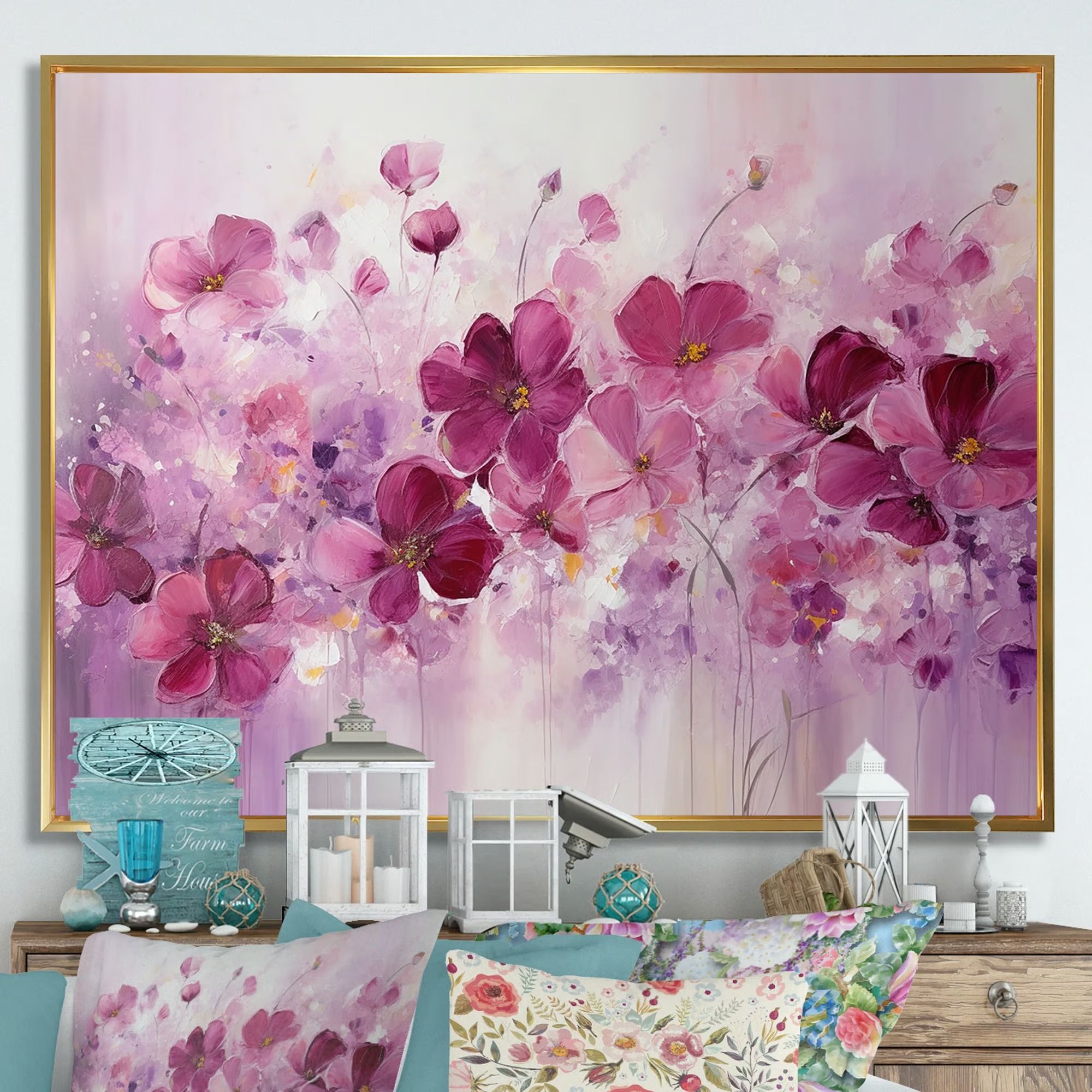 Fuschia Country Charm Pwers II Flowers Wall Art - 24"x32" thumbnail 2