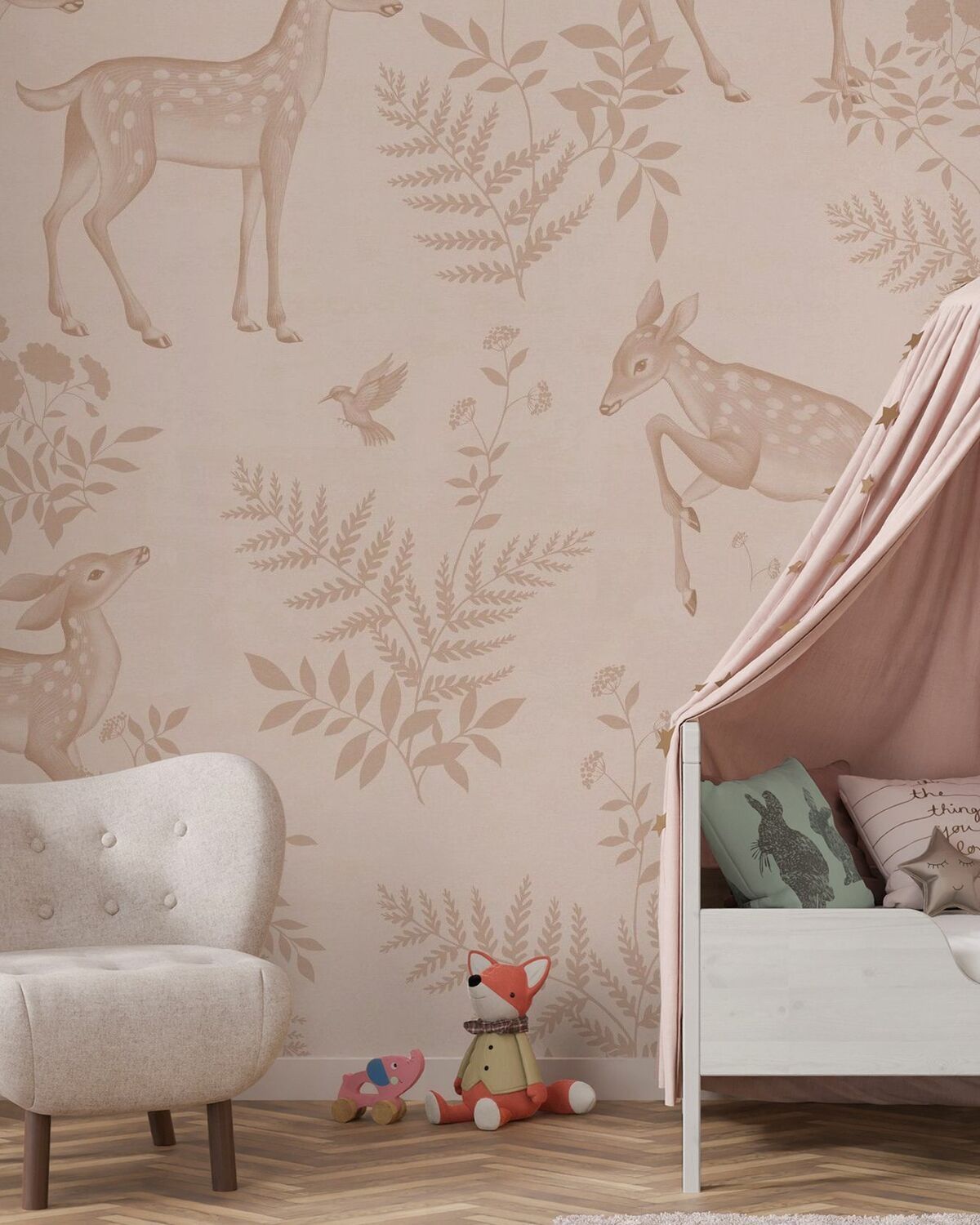 Wall Mural Baby Deer Sepia Wallpaper thumbnail 3