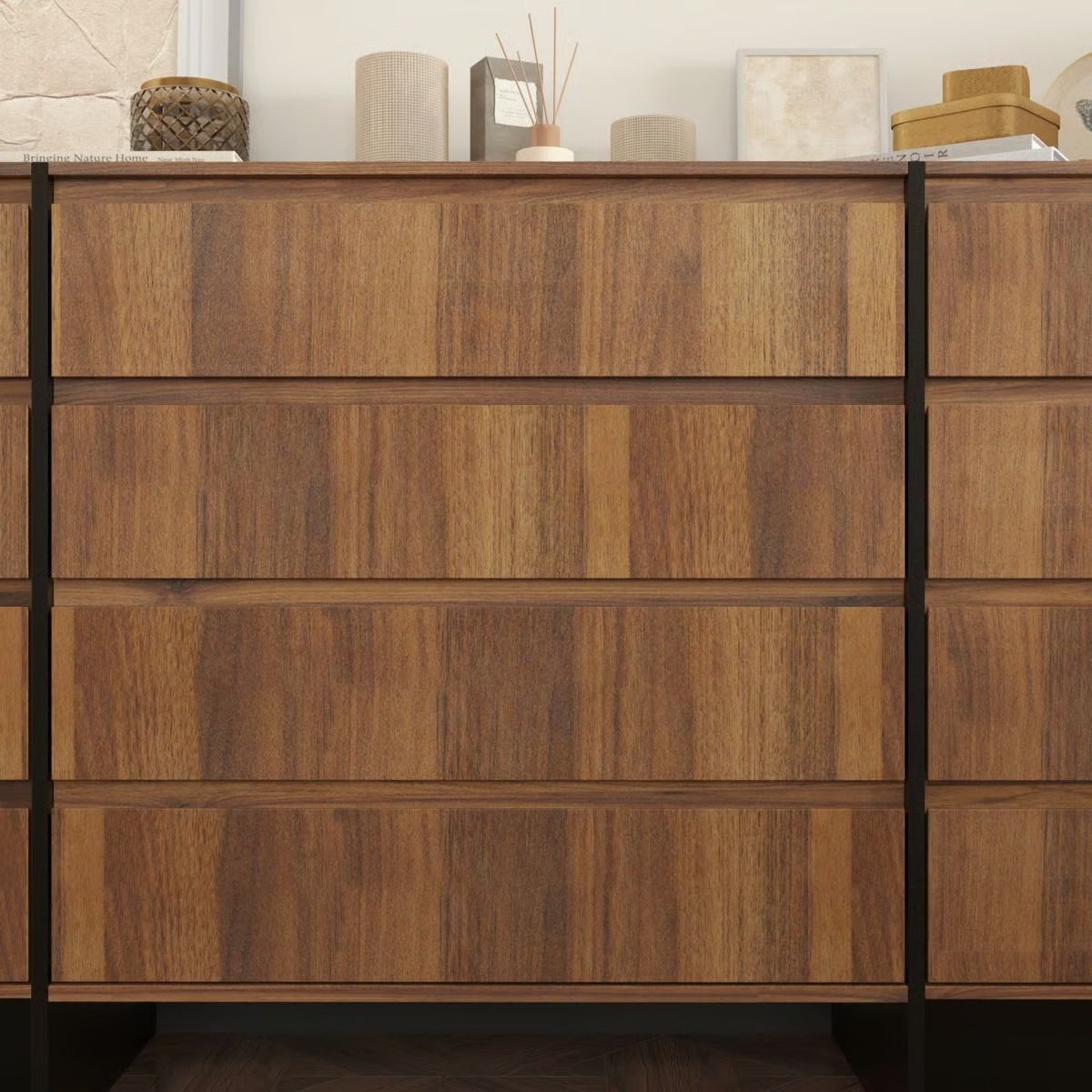 Mid Century Modern 12 Drawer Dresser With Wooden Base thumbnail 4