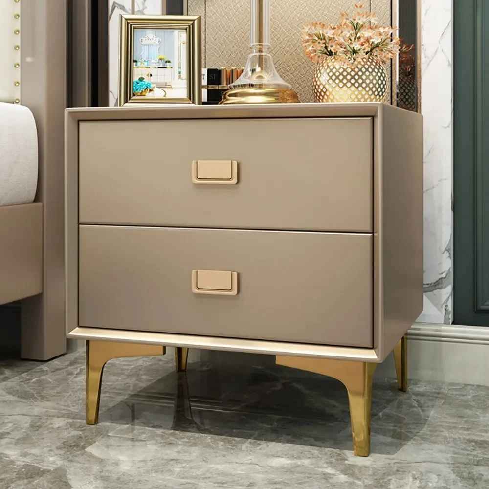 Champagne 2 Drawer Nightstand Set of 2 thumbnail 4