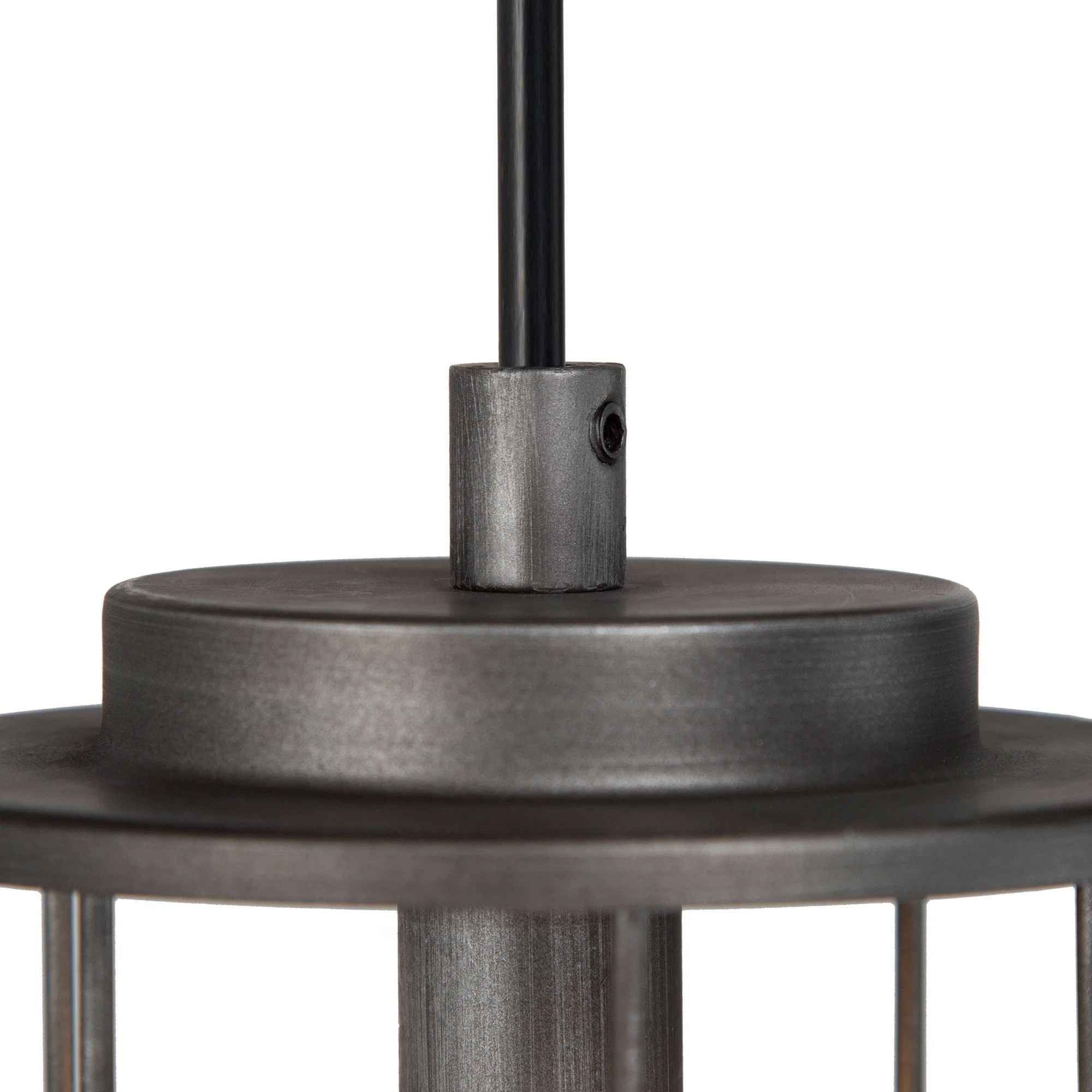 Brushed Grey Single Cylinder Cage Pendant thumbnail 5