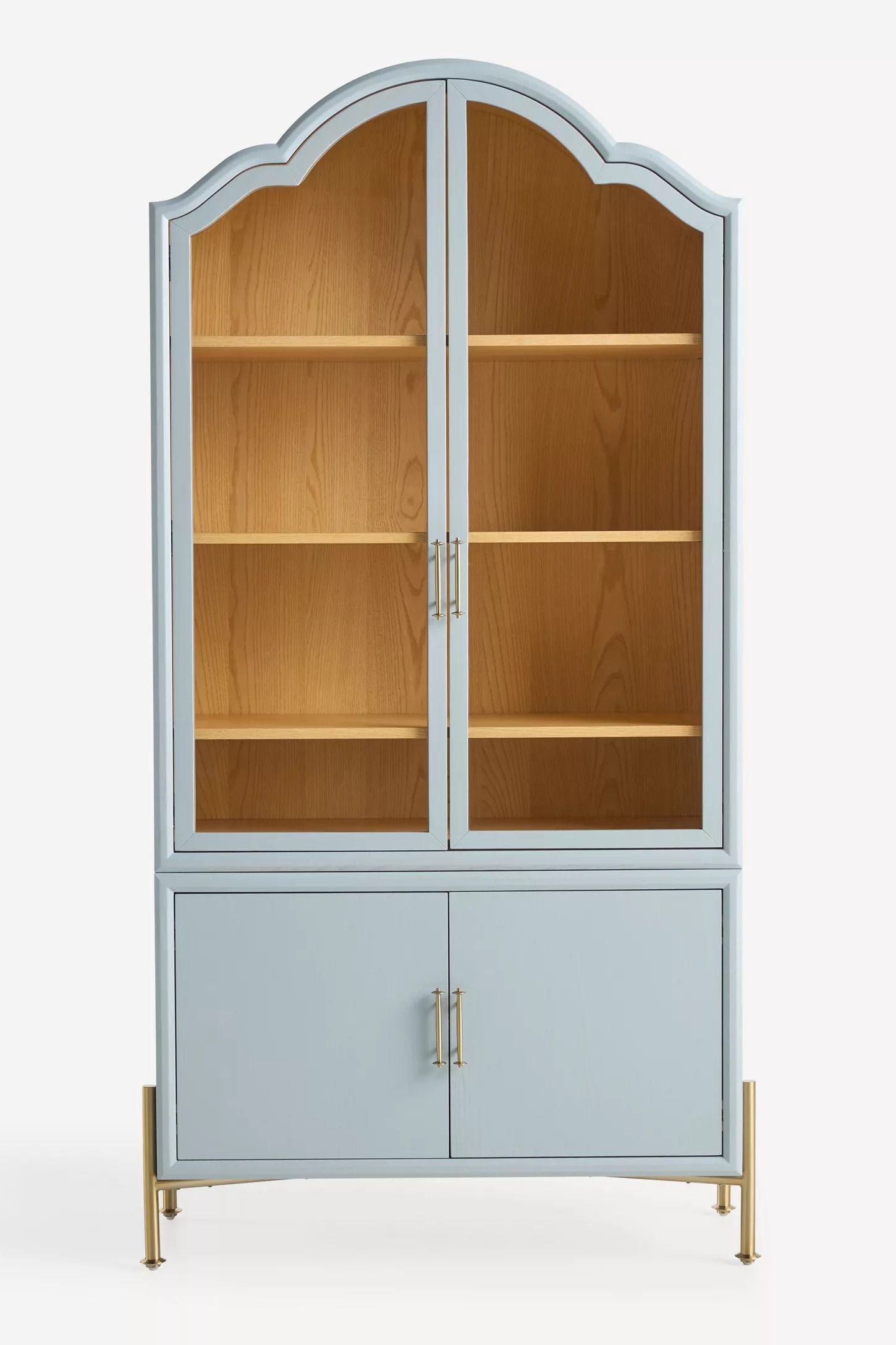 Livia Glass Wood Storage Hutch thumbnail 3