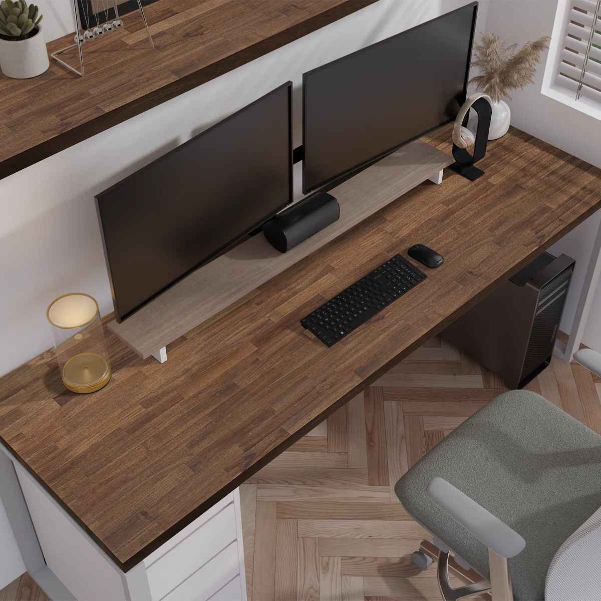 Gladys Acacia Solid Wood Butcher Block Countertop for DIY Workbench Top Dining Table Top thumbnail 4