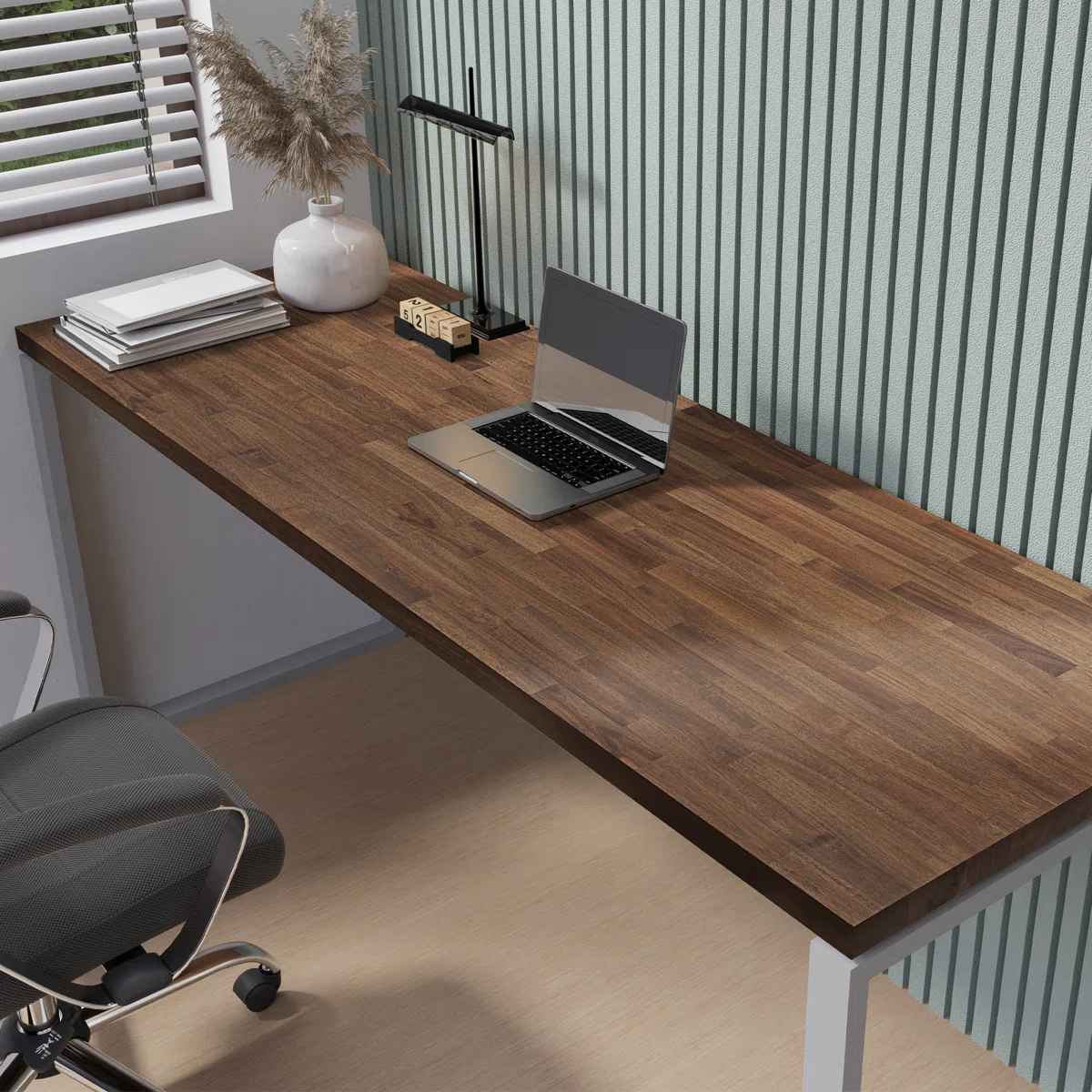 Gladys Acacia Solid Wood Butcher Block Countertop for DIY Workbench Top Dining Table Top thumbnail 5