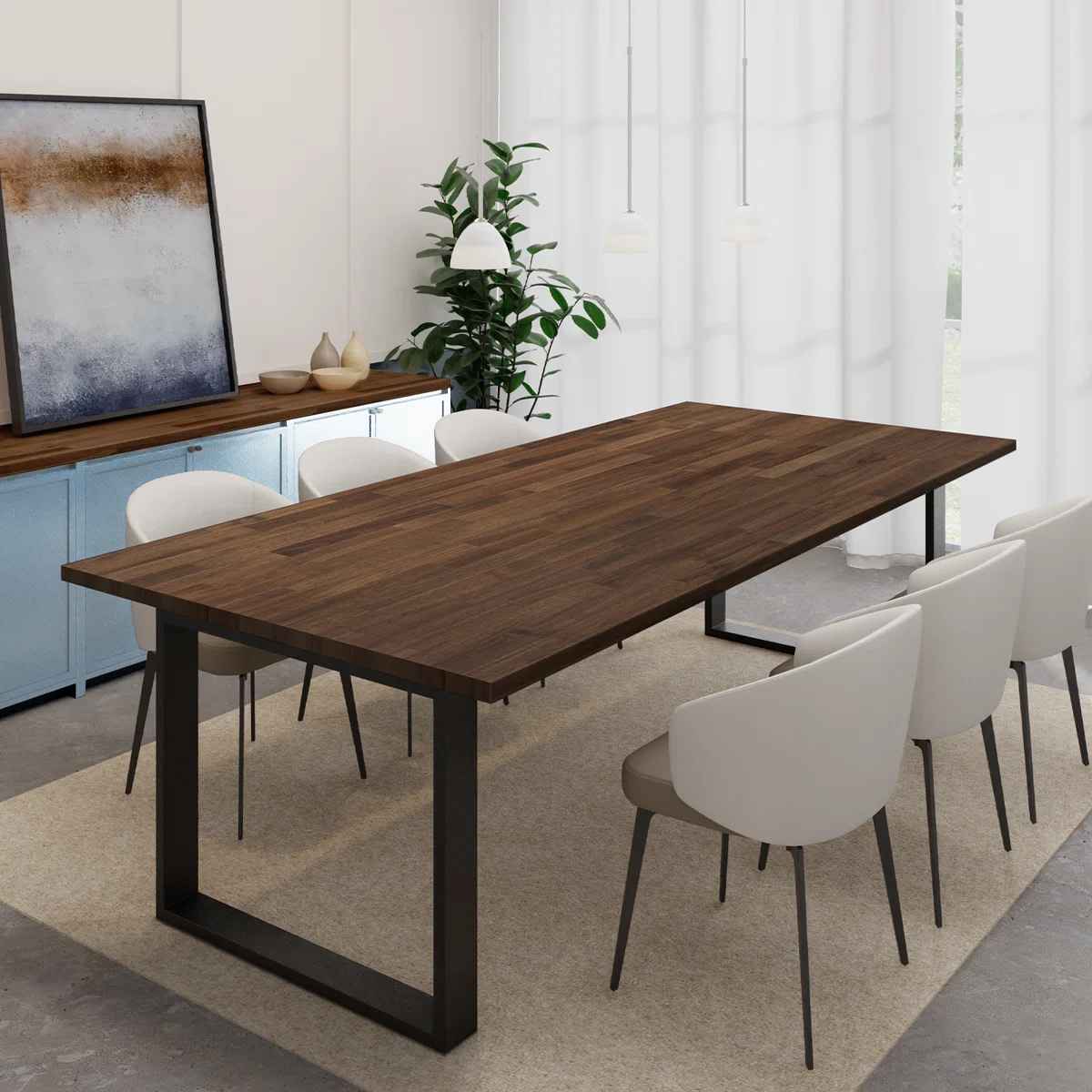 Gladys Acacia Solid Wood Butcher Block Countertop for DIY Workbench Top Dining Table Top thumbnail 6