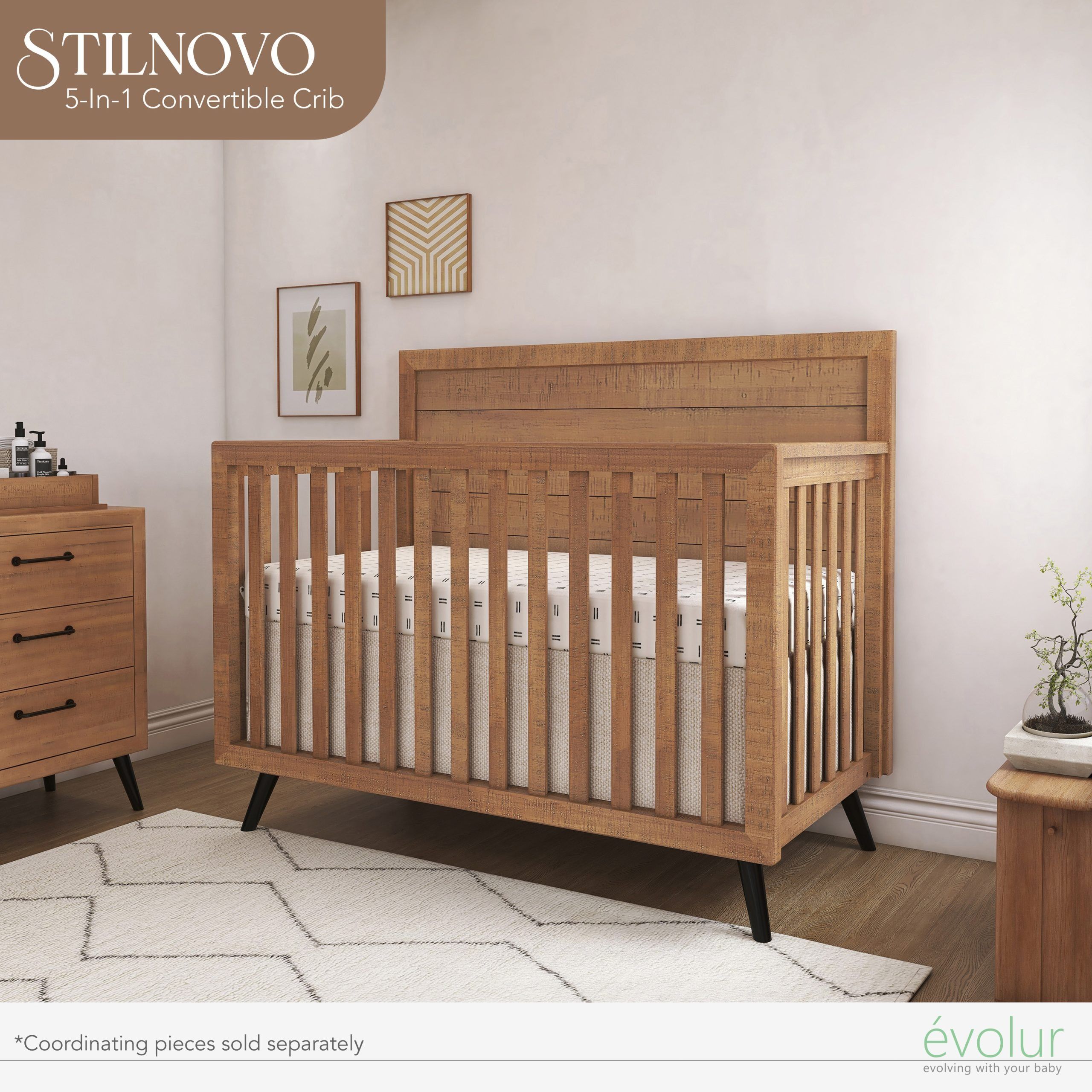 STILNOVO MID CENTURY 4 in 1 Convertible Crib thumbnail 2