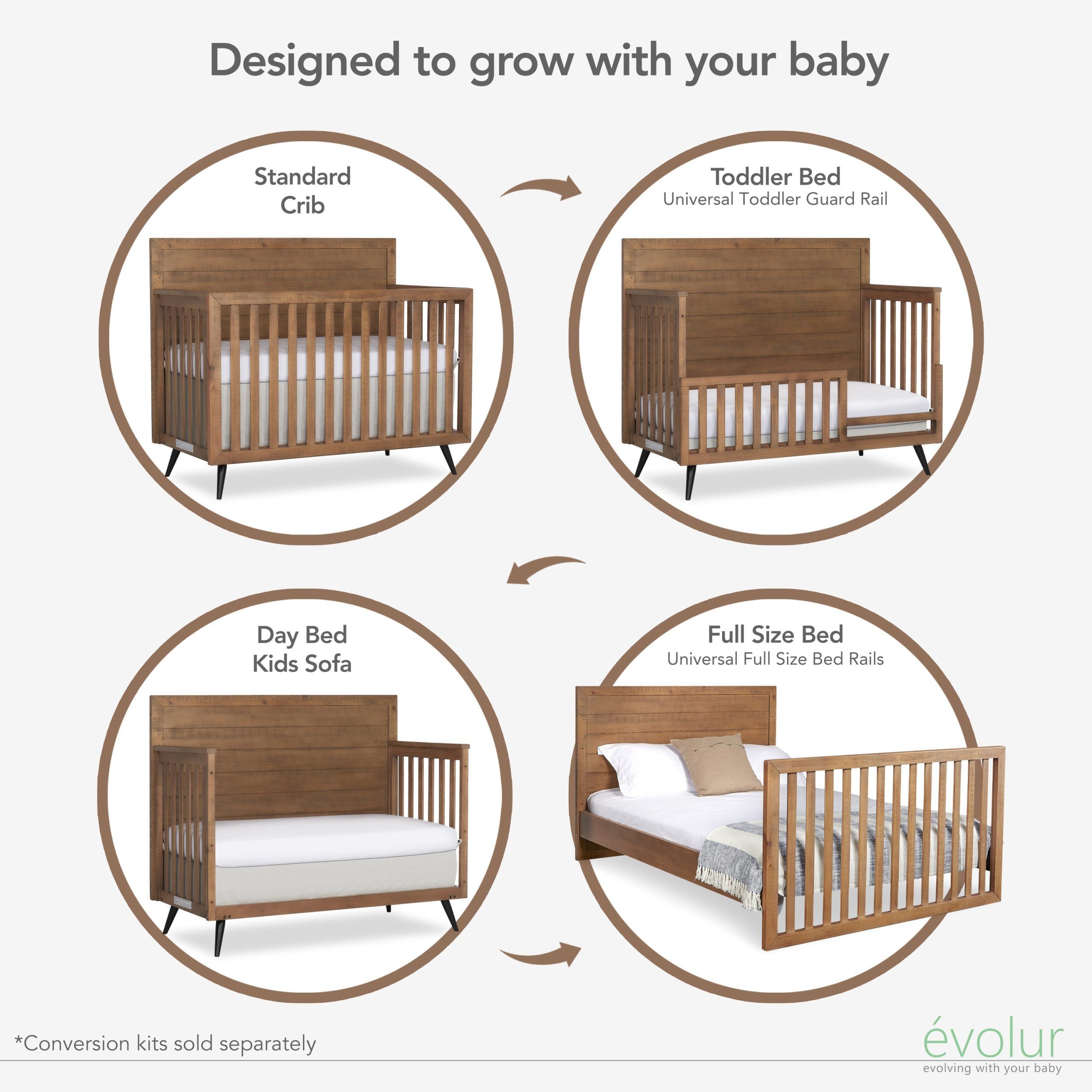 STILNOVO MID CENTURY 4 in 1 Convertible Crib thumbnail 3