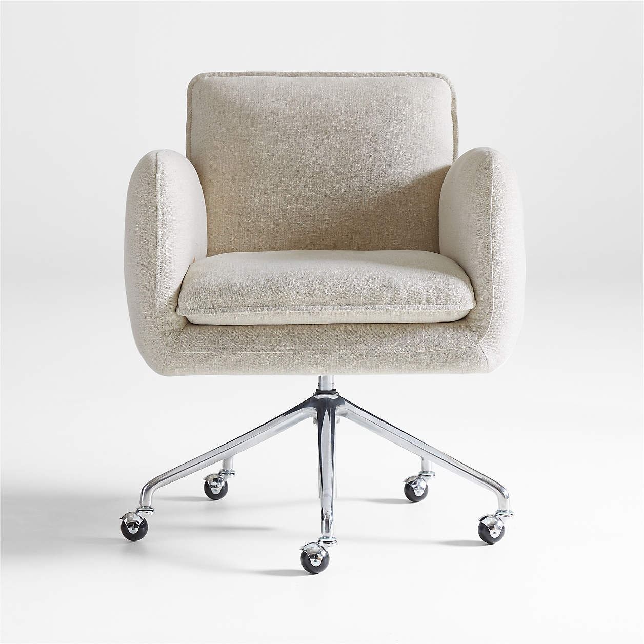 Jens Plush Ivory Office Chair thumbnail 3